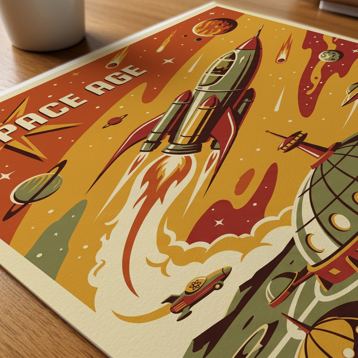 Space Age Poster – tryck på papper