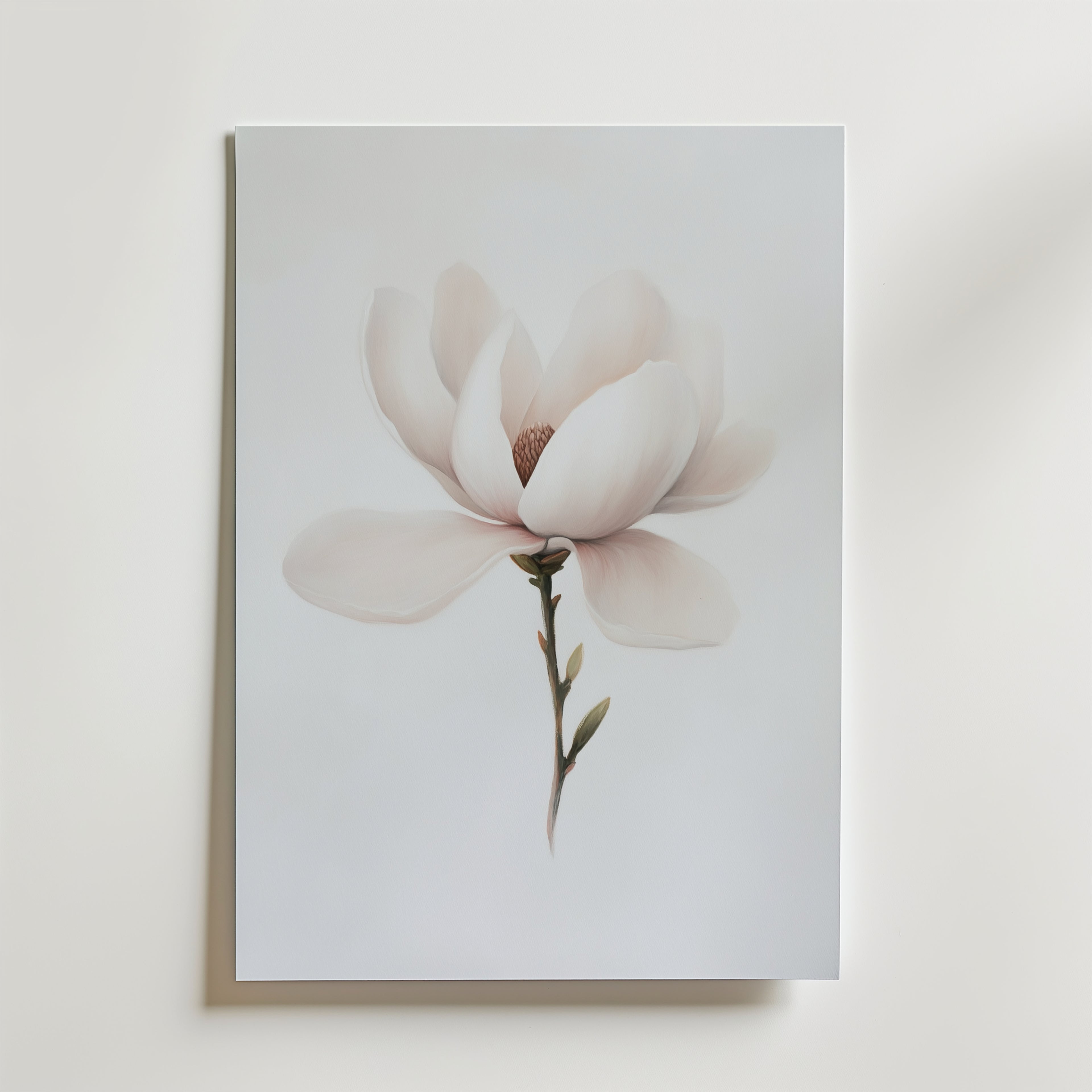 Minimalist magnolia – stilfullt konsttryck från Bozetto, tryckt på matt finpapper