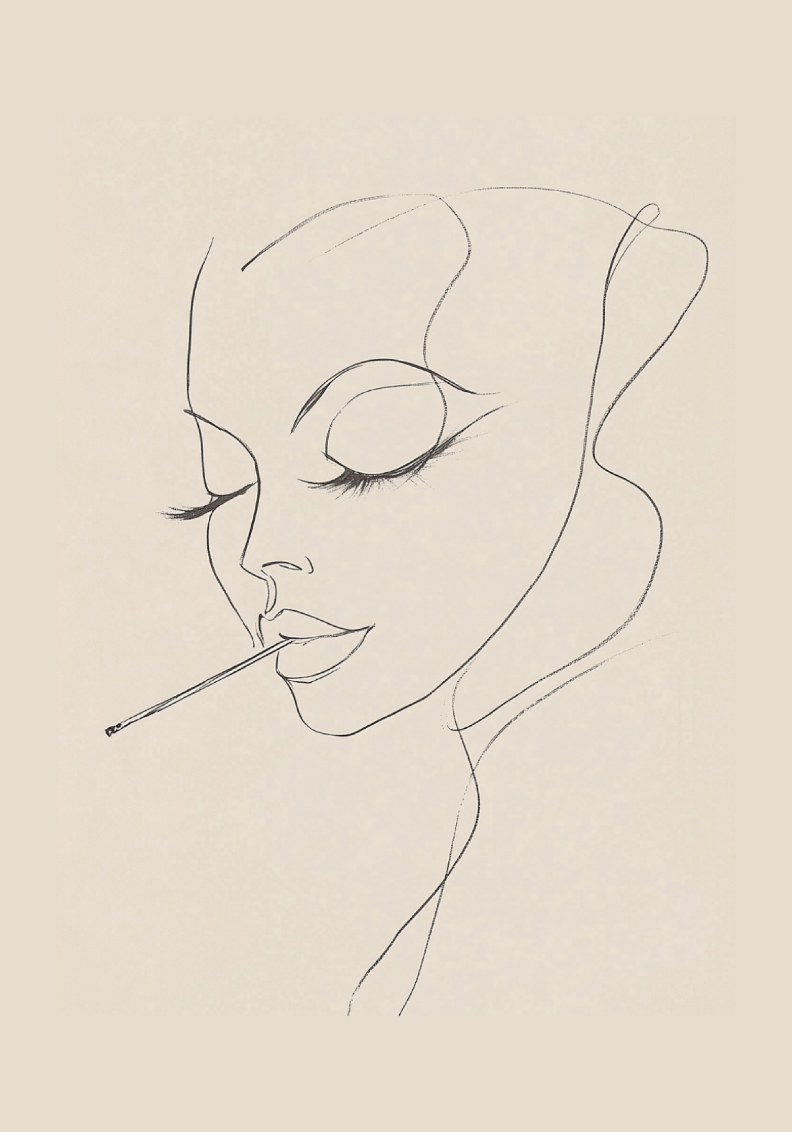 Vintage Femme Smoking – affisch med snyggt motiv, köp enkelt hos Bozetto i flera storlekar