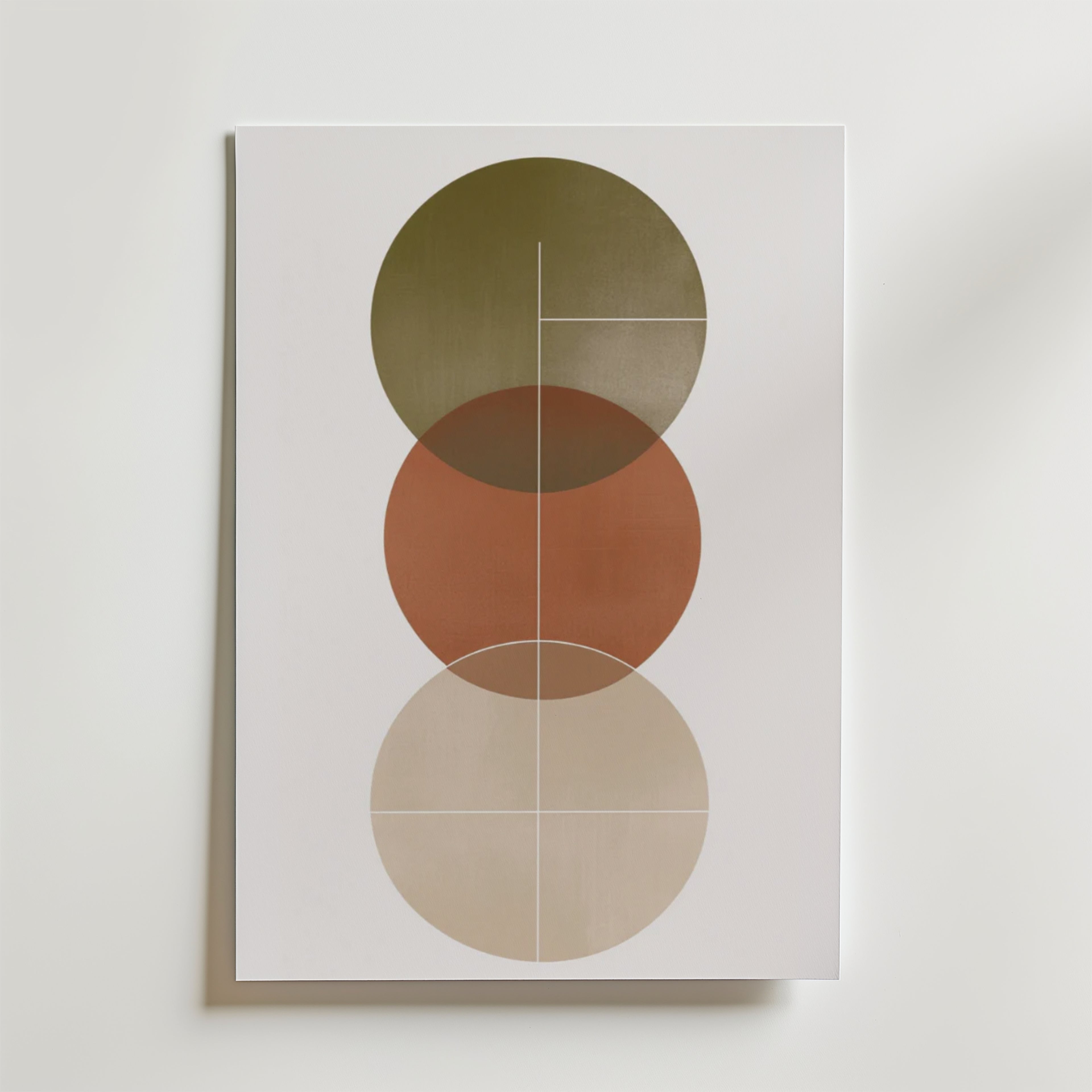 Abstract Round Shapes – stilfullt konsttryck från Bozetto, tryckt på matt finpapper