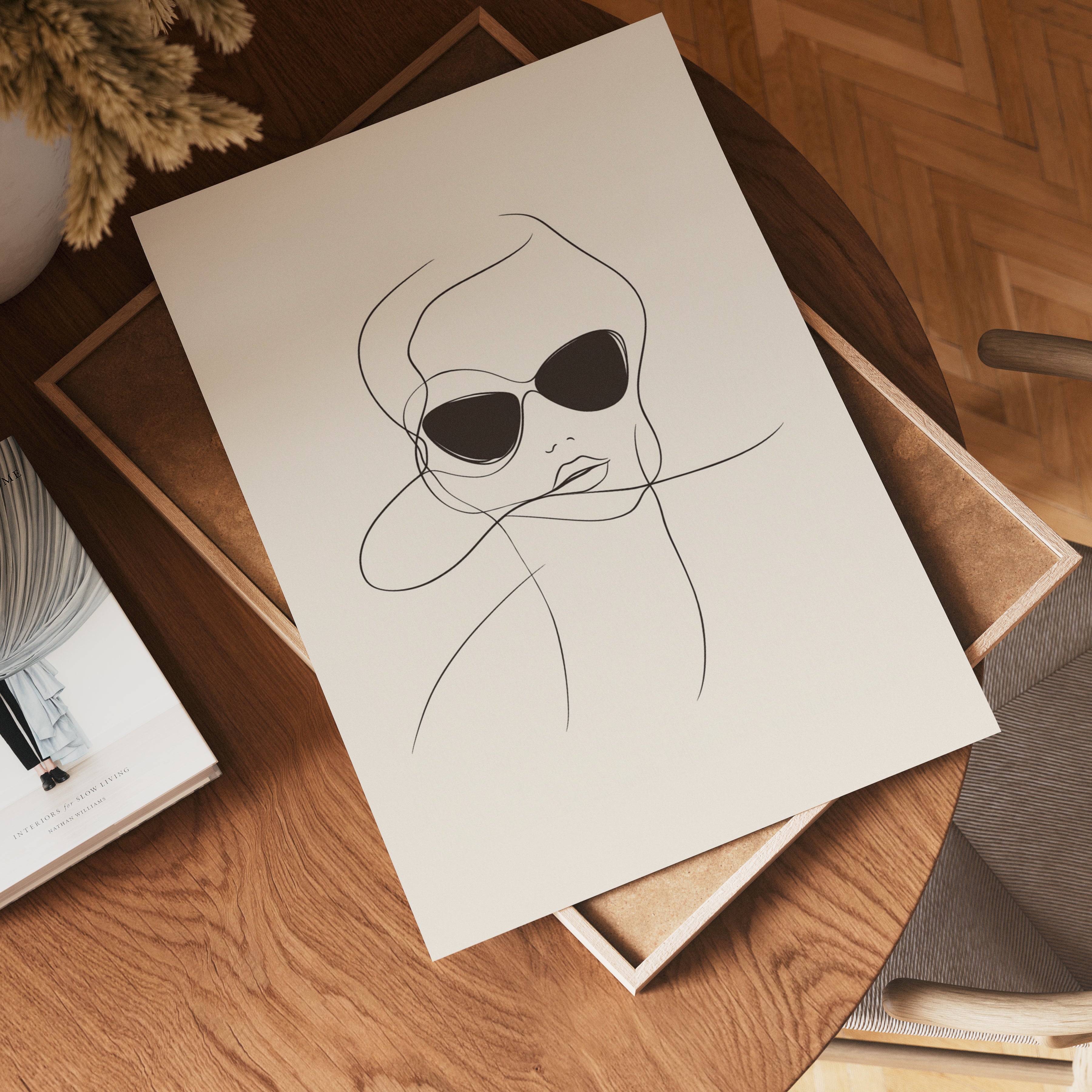 Chic Vibes Line Art poster visad rakt fram – Bozetto affisch i hög tryckkvalitet