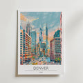 Denver Downtown Skyline – stilfullt konsttryck från Bozetto, tryckt på matt finpapper