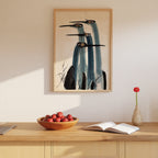 Ink Cranes Poster, japanskt tranmotiv i tusch i stilren inredning, fri frakt över 499 kr hos Bozetto