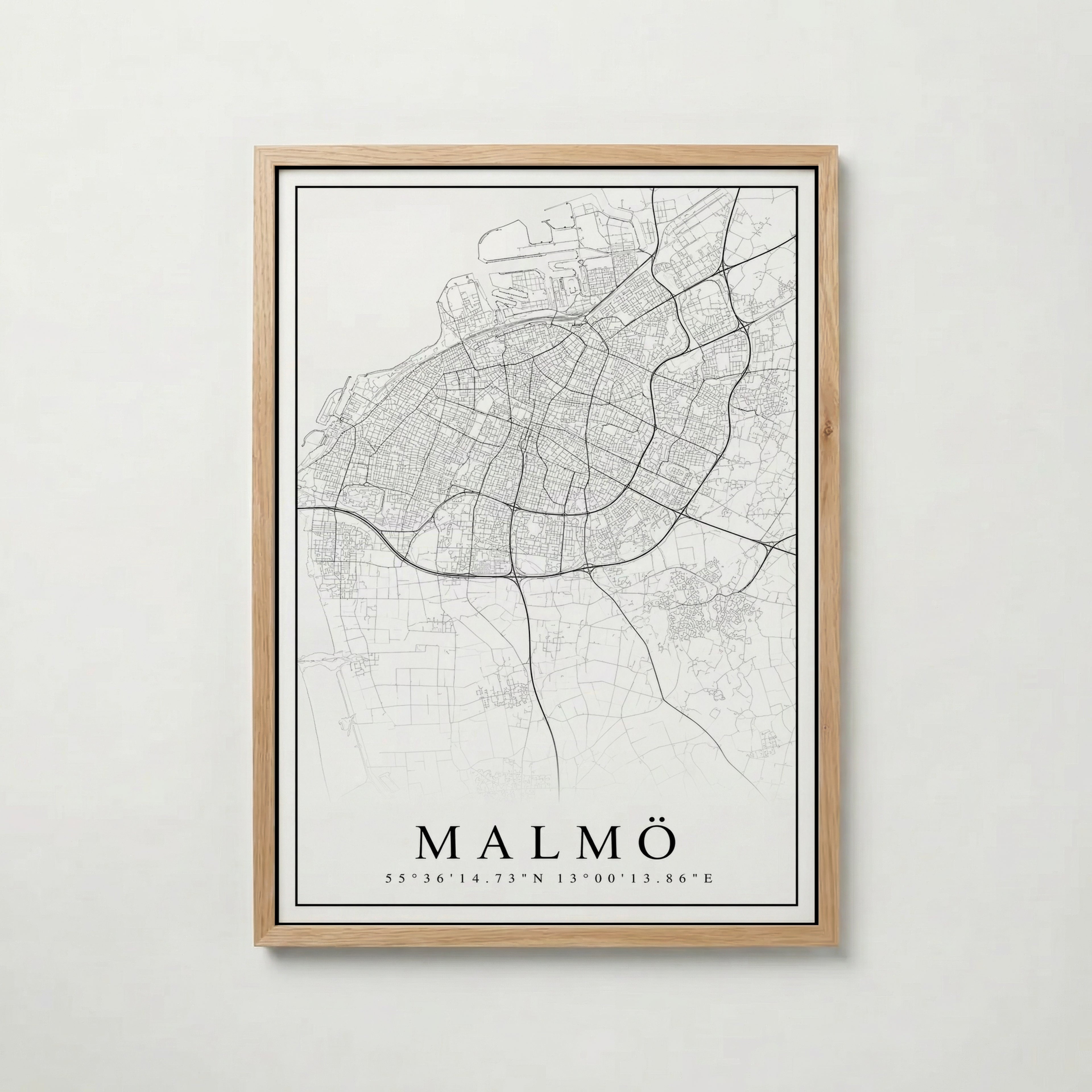 Malmö Karta poster i flera storlekar – jämför mått och välj rätt hos Bozetto i hög tryckkvalitet