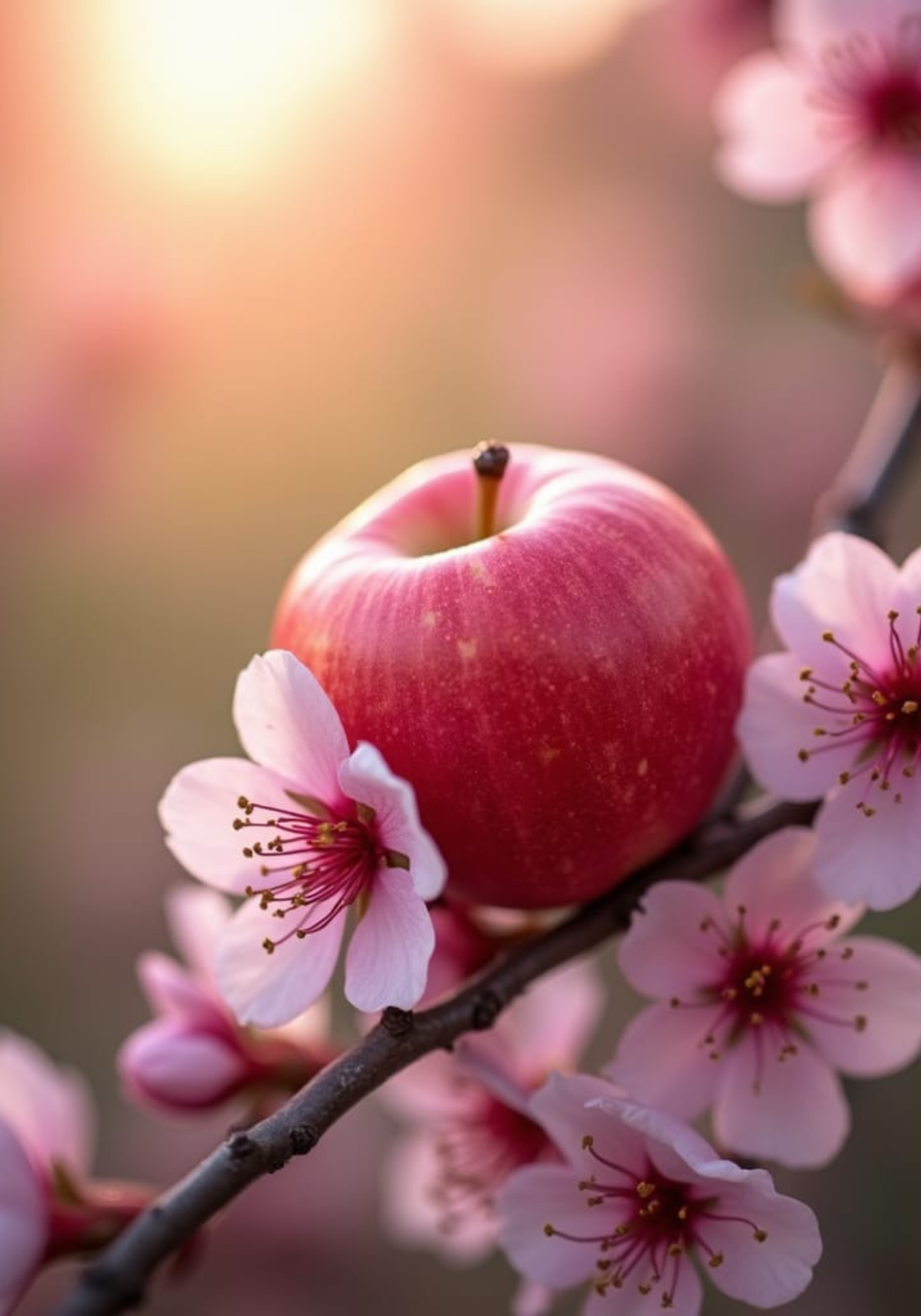 Apple Bloom konsttryck på vit bakgrund – elegant Bozetto affisch för hemmet i hög tryckkvalitet