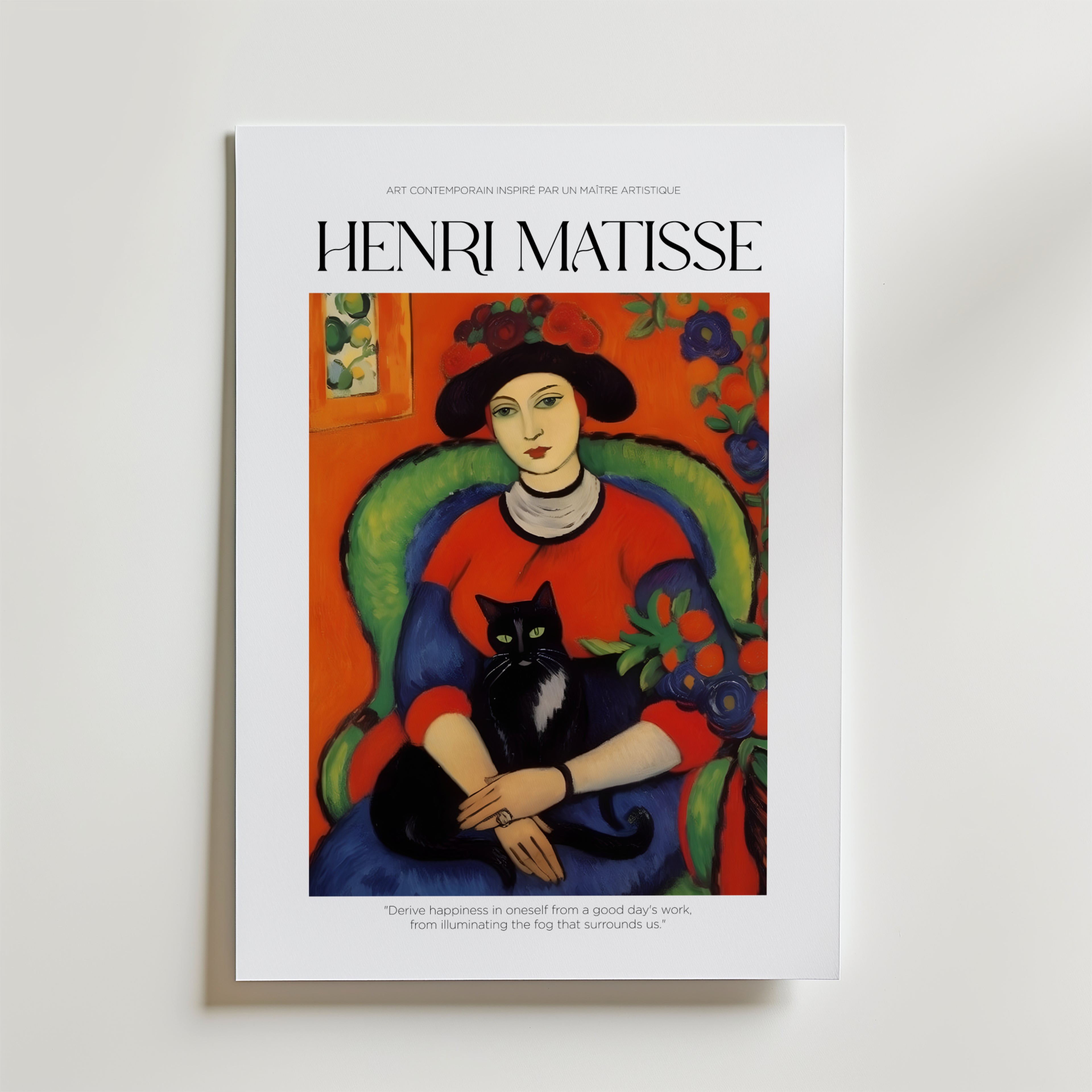 La Femme au Chat Matisse – stilfullt konsttryck från Bozetto, tryckt på matt finpapper