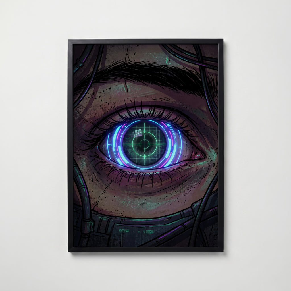 Cyber Iris Poster – svart ram