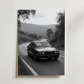 Vintage BMW – stilfullt konsttryck från Bozetto, tryckt på matt finpapper i hög tryckkvalitet