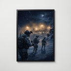 Winter Patrol Poster – svart ram