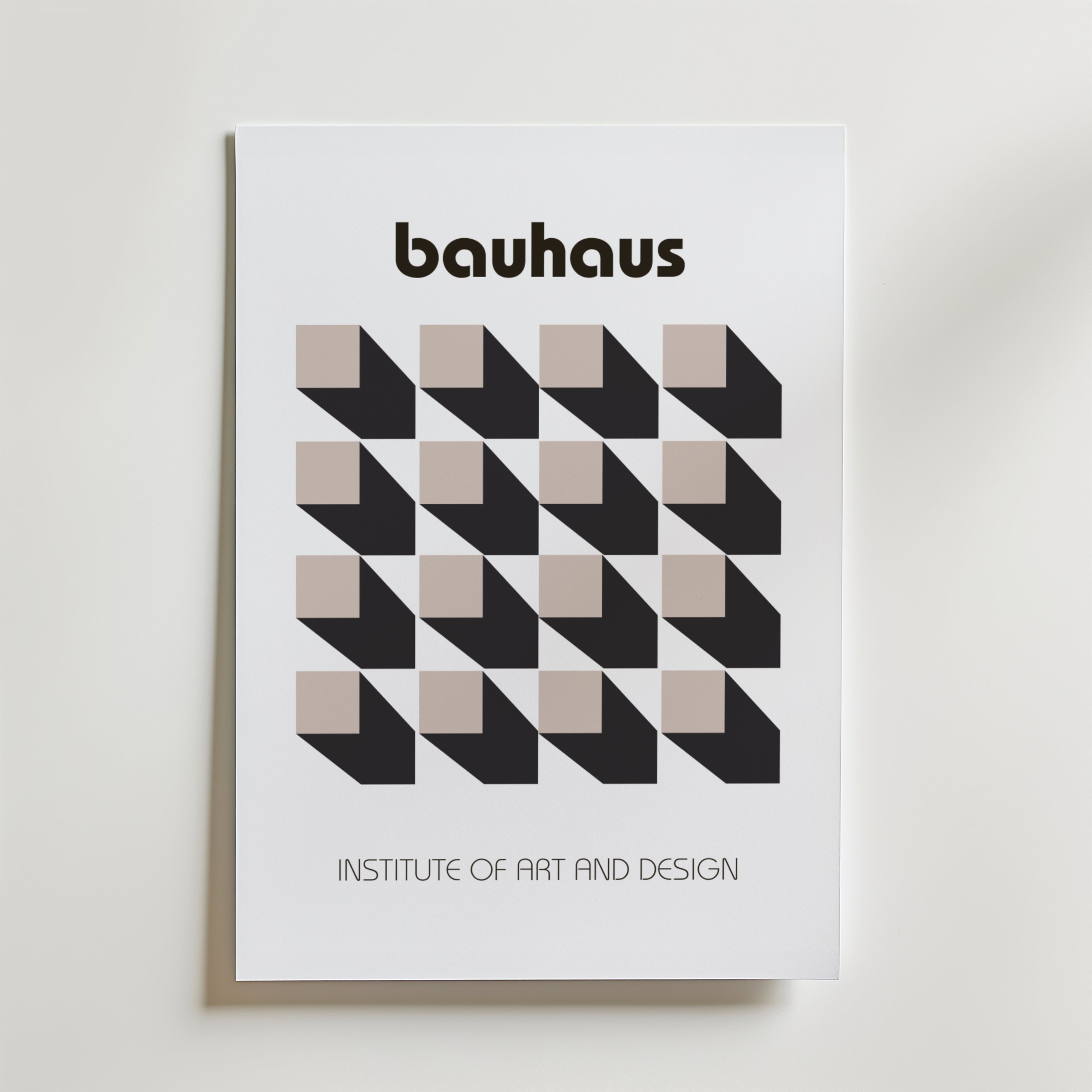 Bauhaus Optical Grid – stilfullt konsttryck från Bozetto, tryckt på matt finpapper