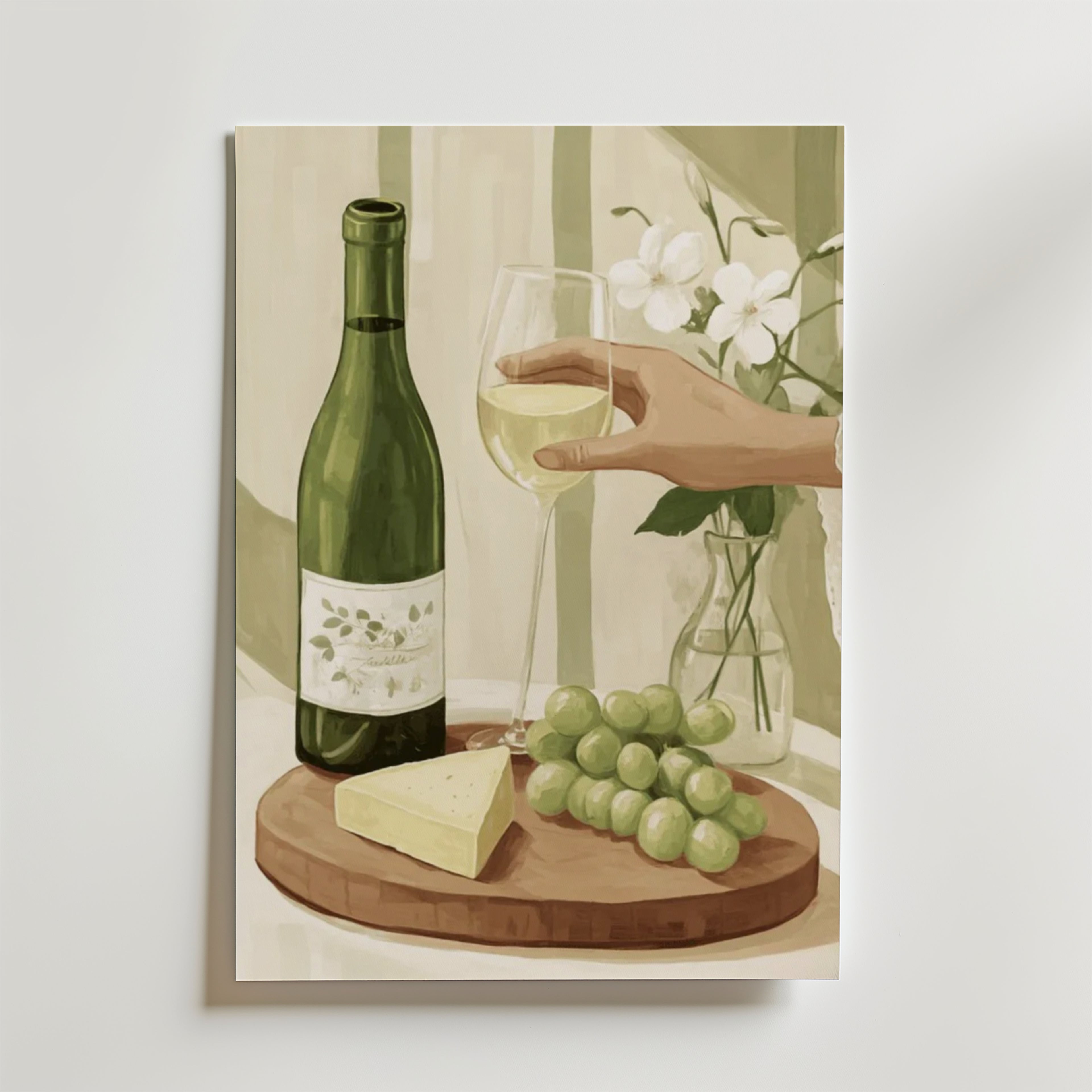 Grapes And Wine – stilfullt konsttryck från Bozetto, tryckt på matt finpapper i hög tryckkvalitet