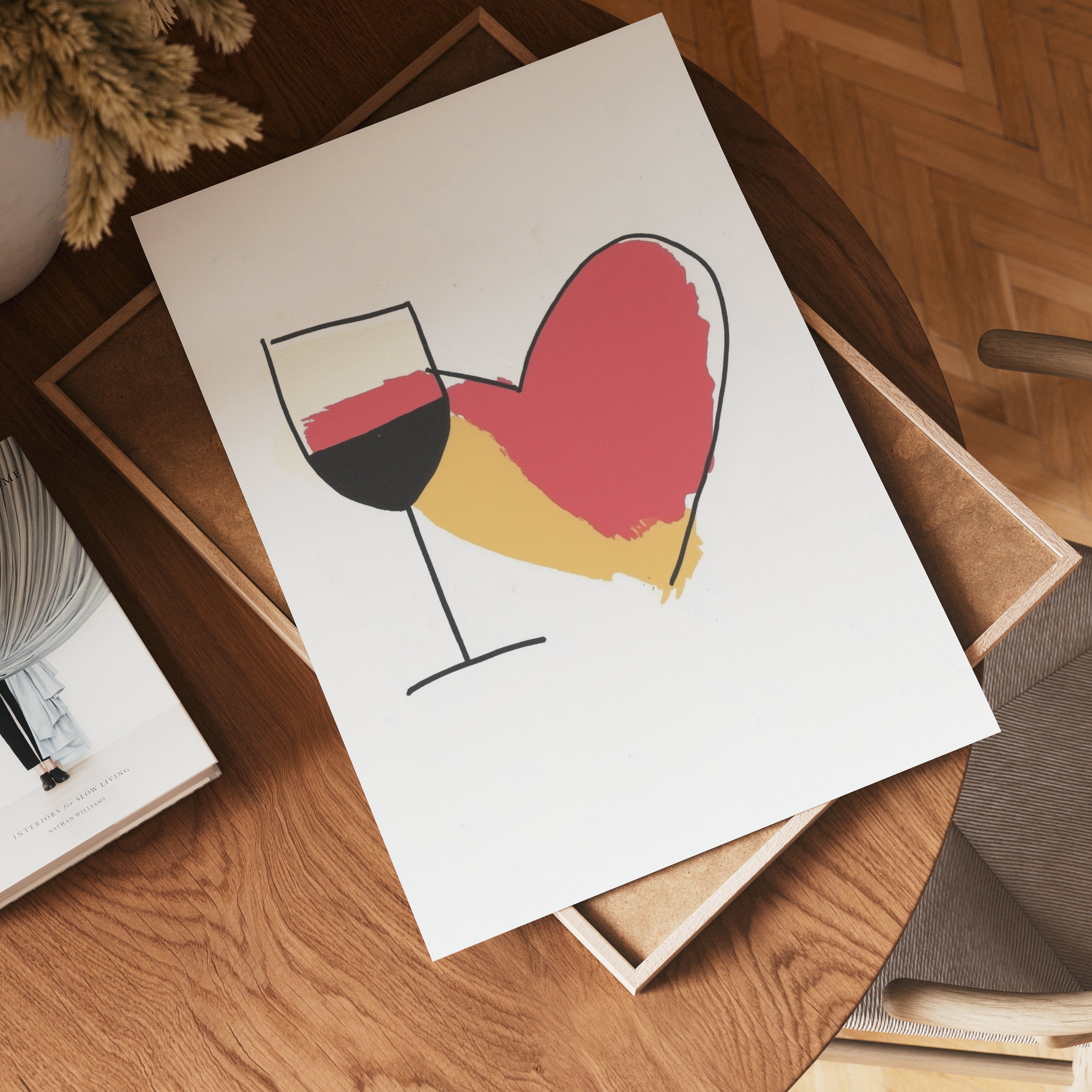 Wine Is Love poster visad rakt fram – Bozetto affisch i hög tryckkvalitet i hög tryckkvalitet