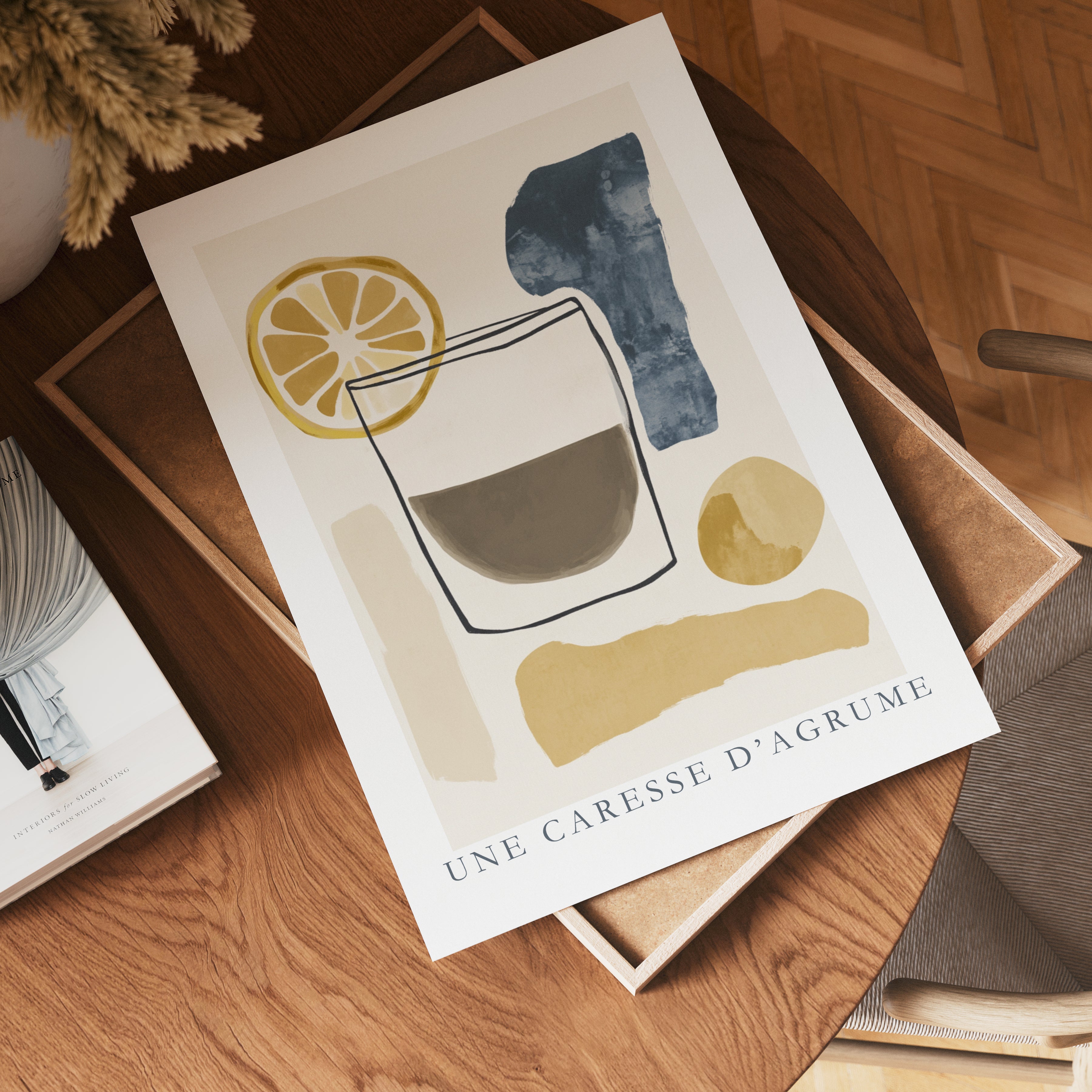 UNE CARESSE D'AGRUME Drink – affisch med stilfullt motiv från Bozetto i hög kvalitet