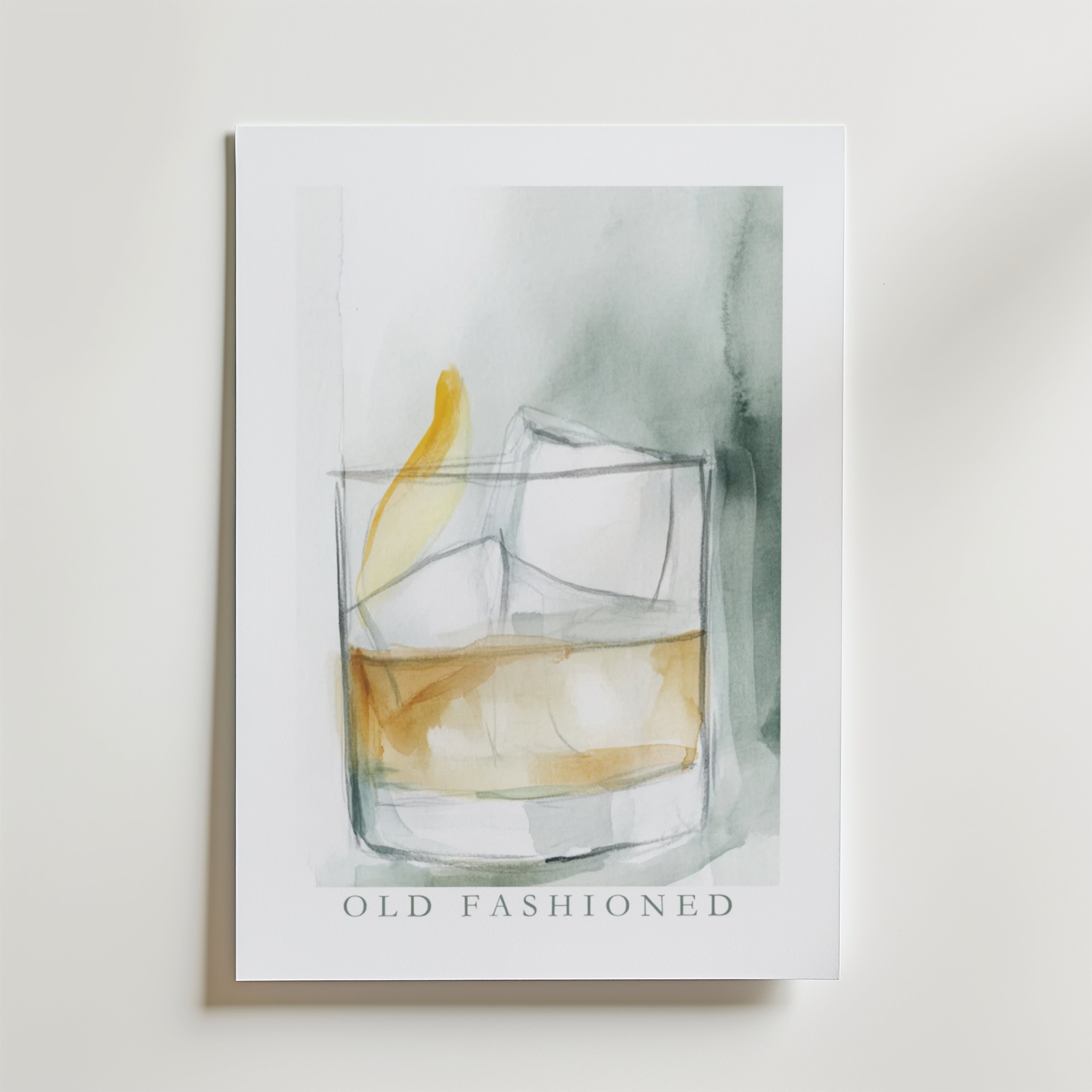 Old Fashioned Drink – stilfullt konsttryck från Bozetto, tryckt på matt finpapper