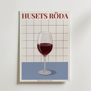 Husets Röda affisch inramad i neutral ram – se hur konsttrycket ser ut, Bozetto i hög tryckkvalitet