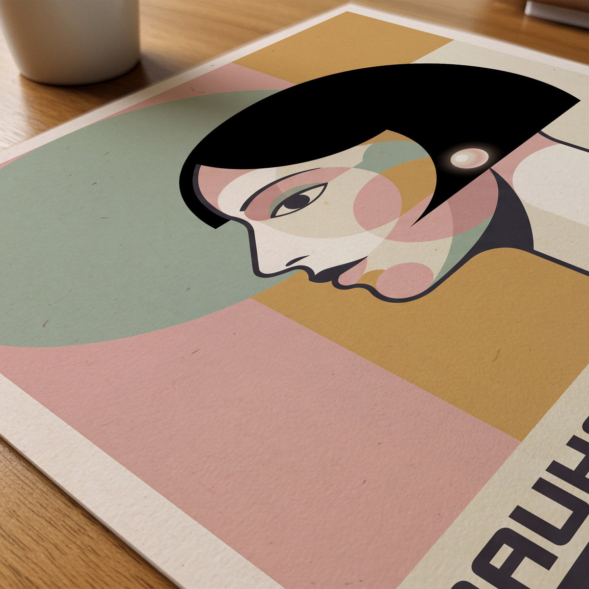 Bauhaus Bob Poster – närbild på papper