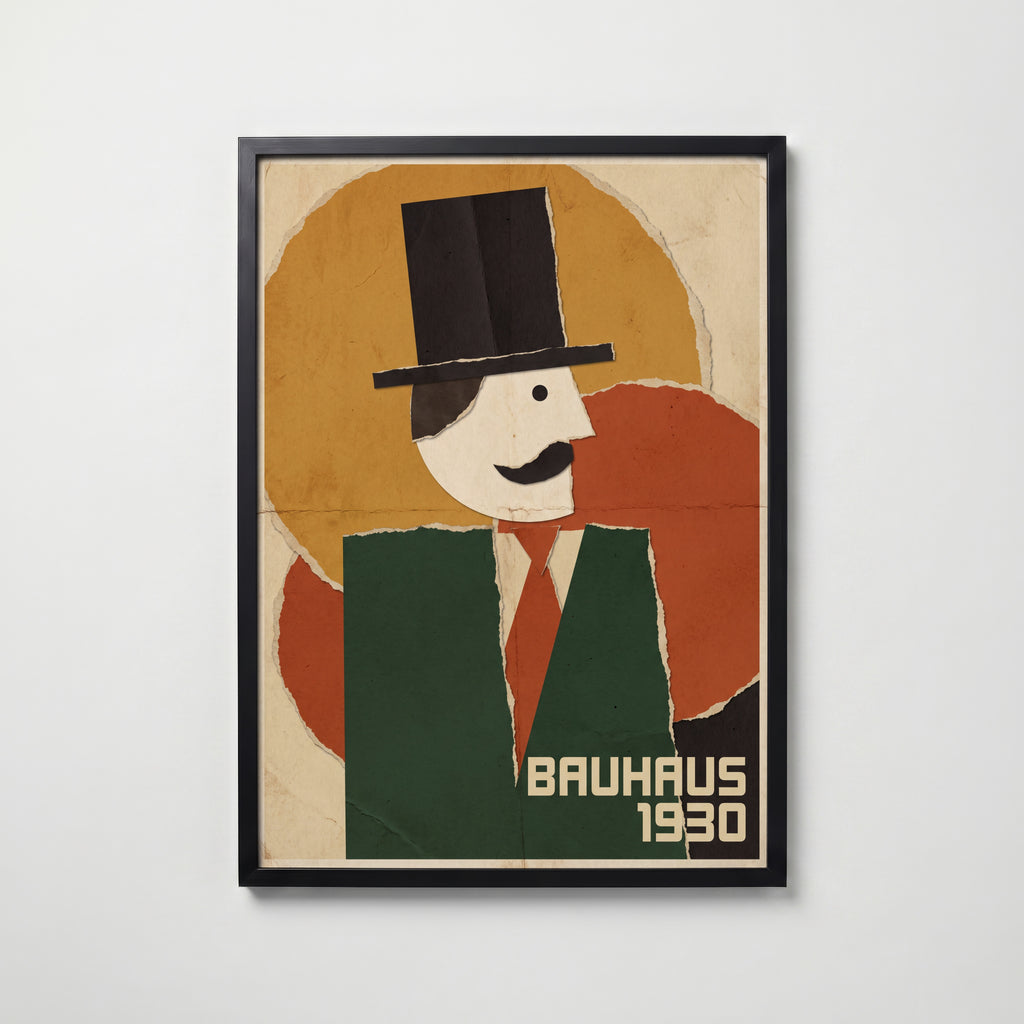 Bauhaus Top Hat Poster – svart ram