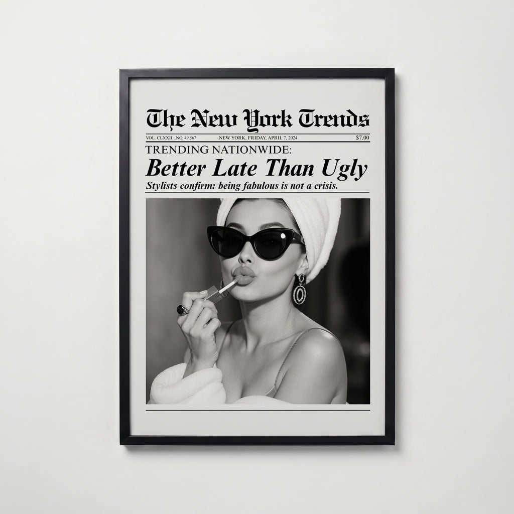 Front Page Glamour Poster – svart ram