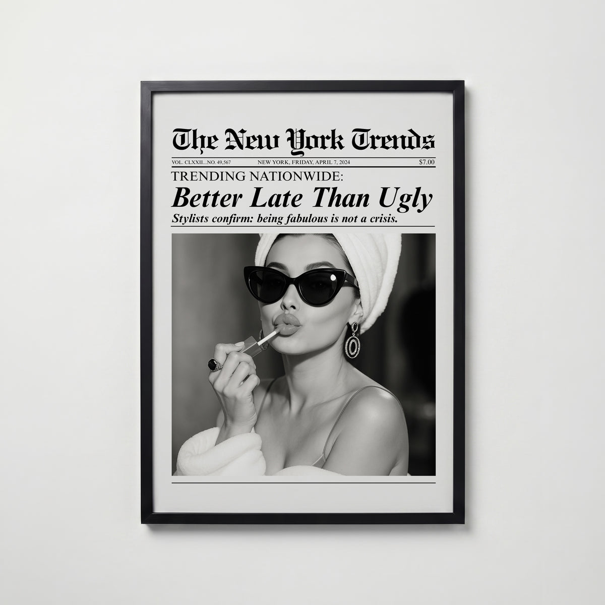 Front Page Glamour Poster – svart ram