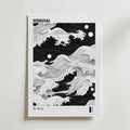 Black and White Hokusai – stilfullt konsttryck från Bozetto, tryckt på matt finpapper