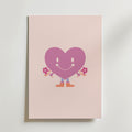 Happy Heart Character – stilfullt konsttryck från Bozetto, tryckt på matt finpapper