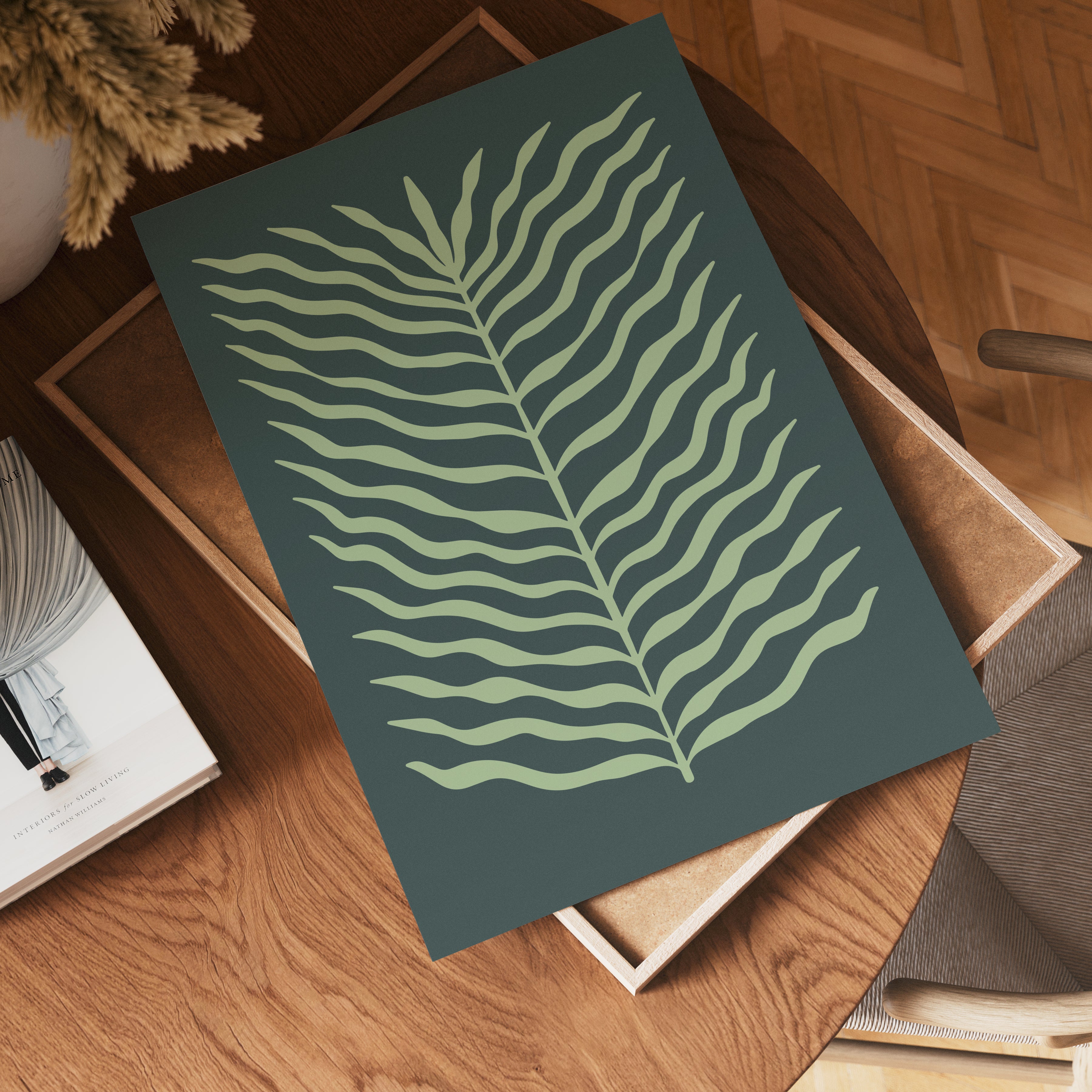 Green Leaf Flow poster visad rakt fram – Bozetto affisch i hög tryckkvalitet i hög tryckkvalitet