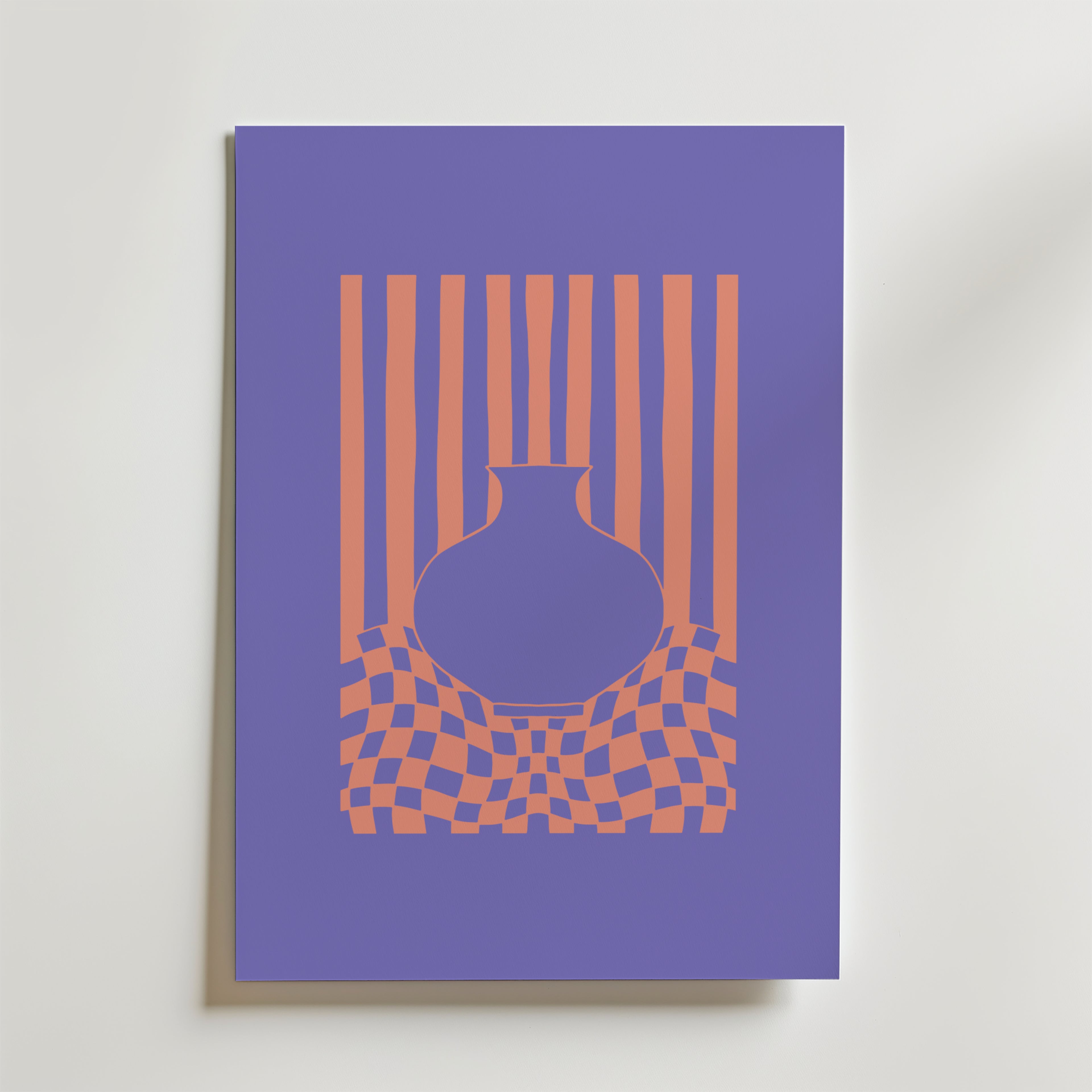 Striped Vase Illusion – stilfullt konsttryck från Bozetto, tryckt på matt finpapper
