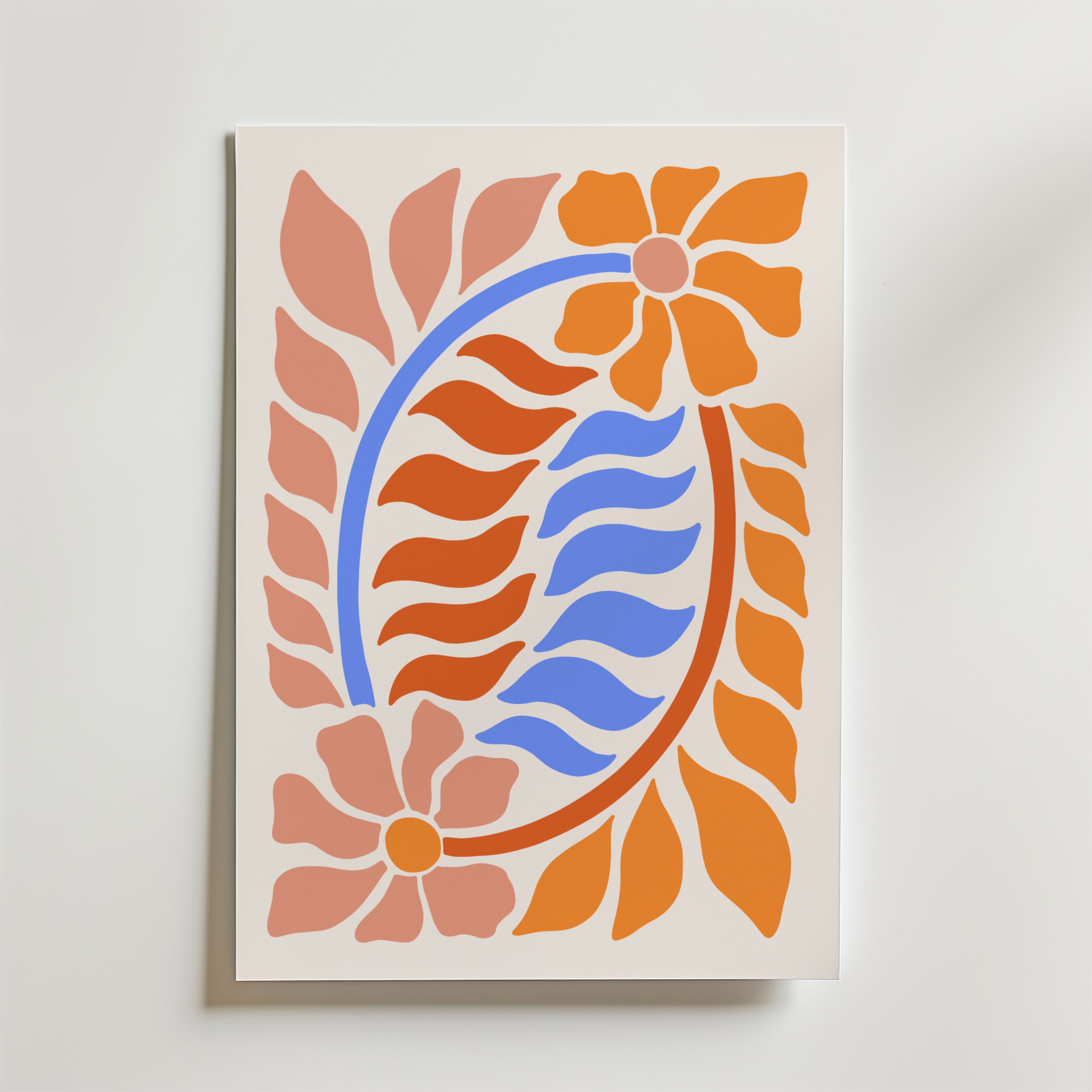 Tropical Flow Abstract – stilfullt konsttryck från Bozetto, tryckt på matt finpapper