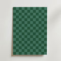 Green Checkerboard – stilfullt konsttryck från Bozetto, tryckt på matt finpapper