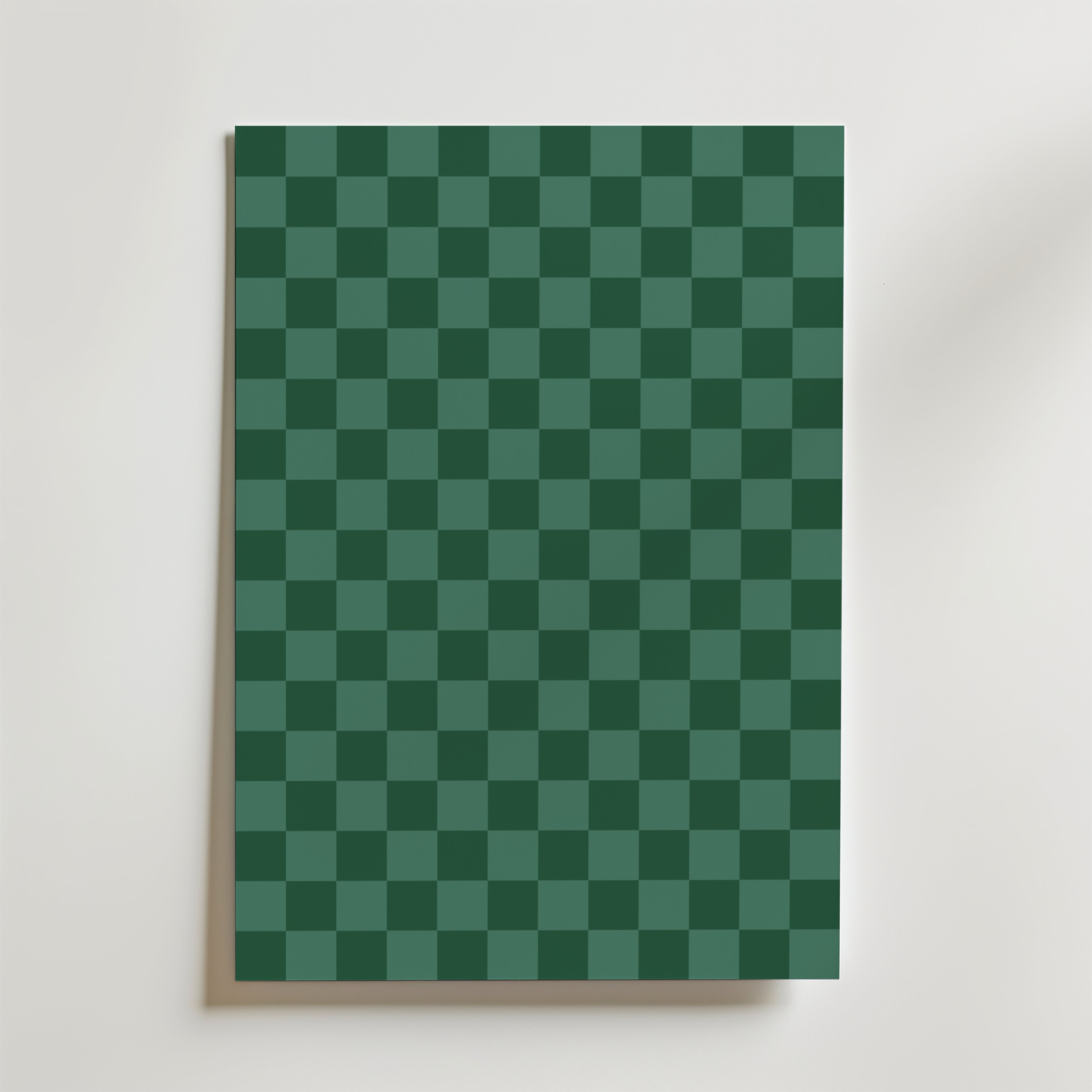 Green Checkerboard – stilfullt konsttryck från Bozetto, tryckt på matt finpapper