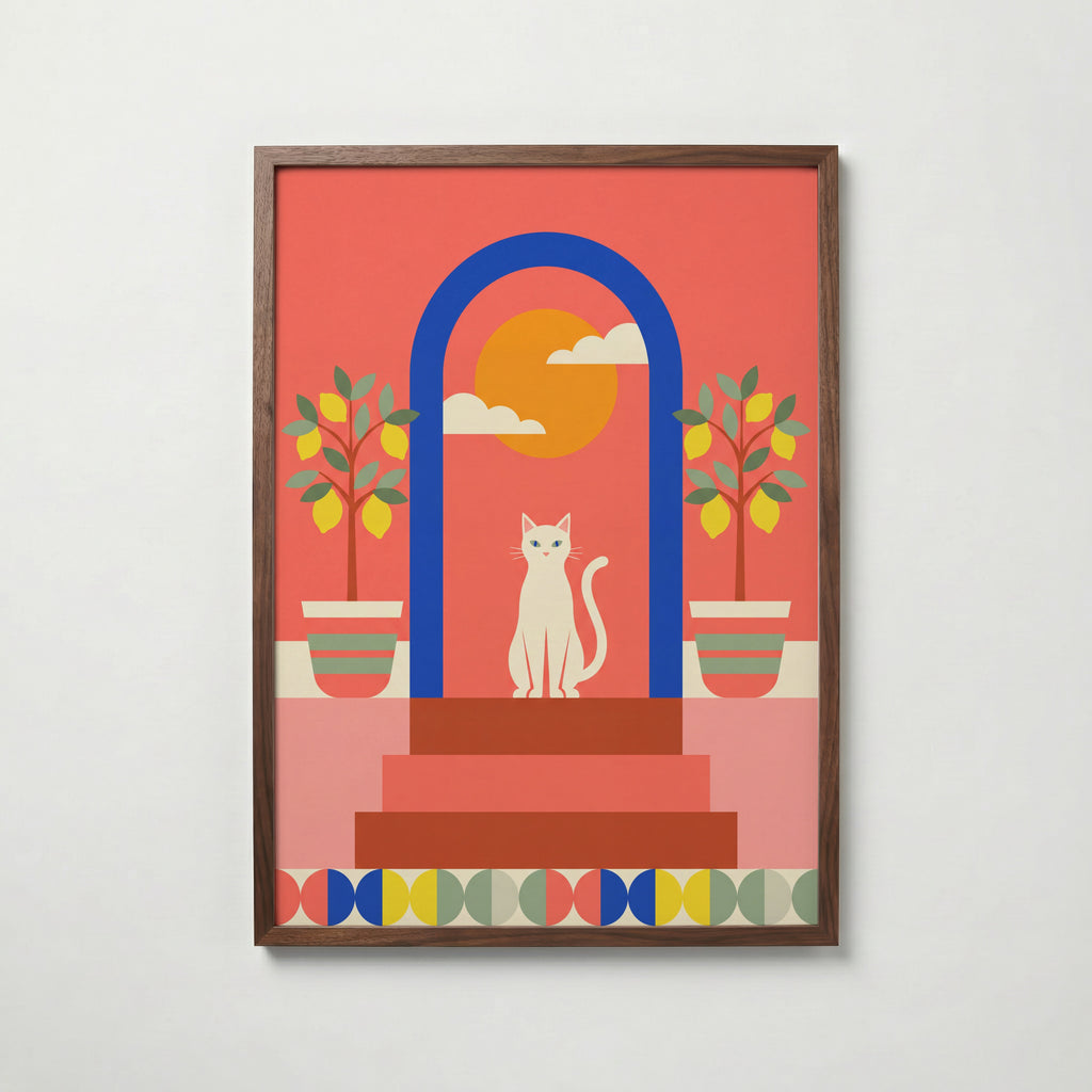 Cat Under the Blue Arch Poster – valnötsram