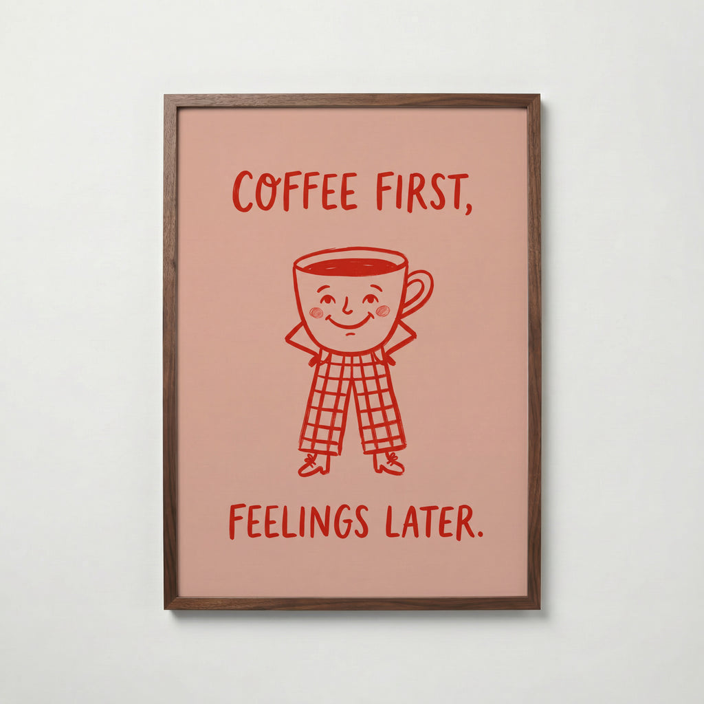 Coffee First Poster – valnötsram