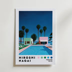 Mockup av Hiroshi Nagai Palm Springs affisch på vägg – köp enkelt hos Bozetto i hög kvalitet
