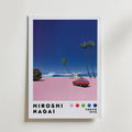 Mockup av Hiroshi Nagai Pink Coast affisch på vägg – köp enkelt hos Bozetto i hög kvalitet