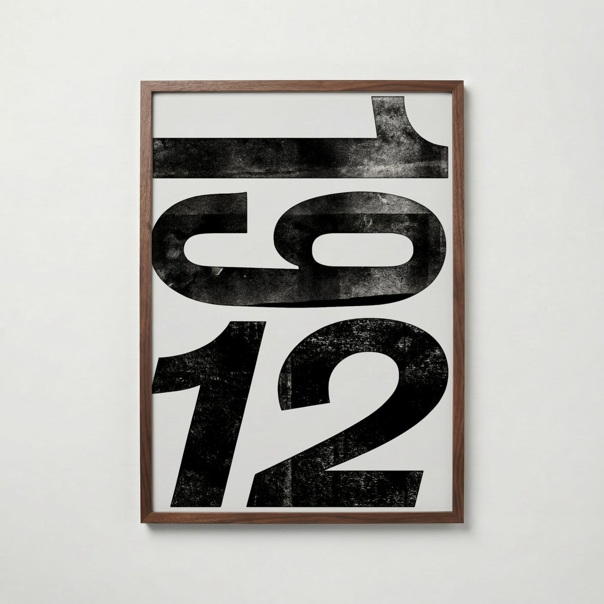 Worn Ink Numerals Poster – valnötsram