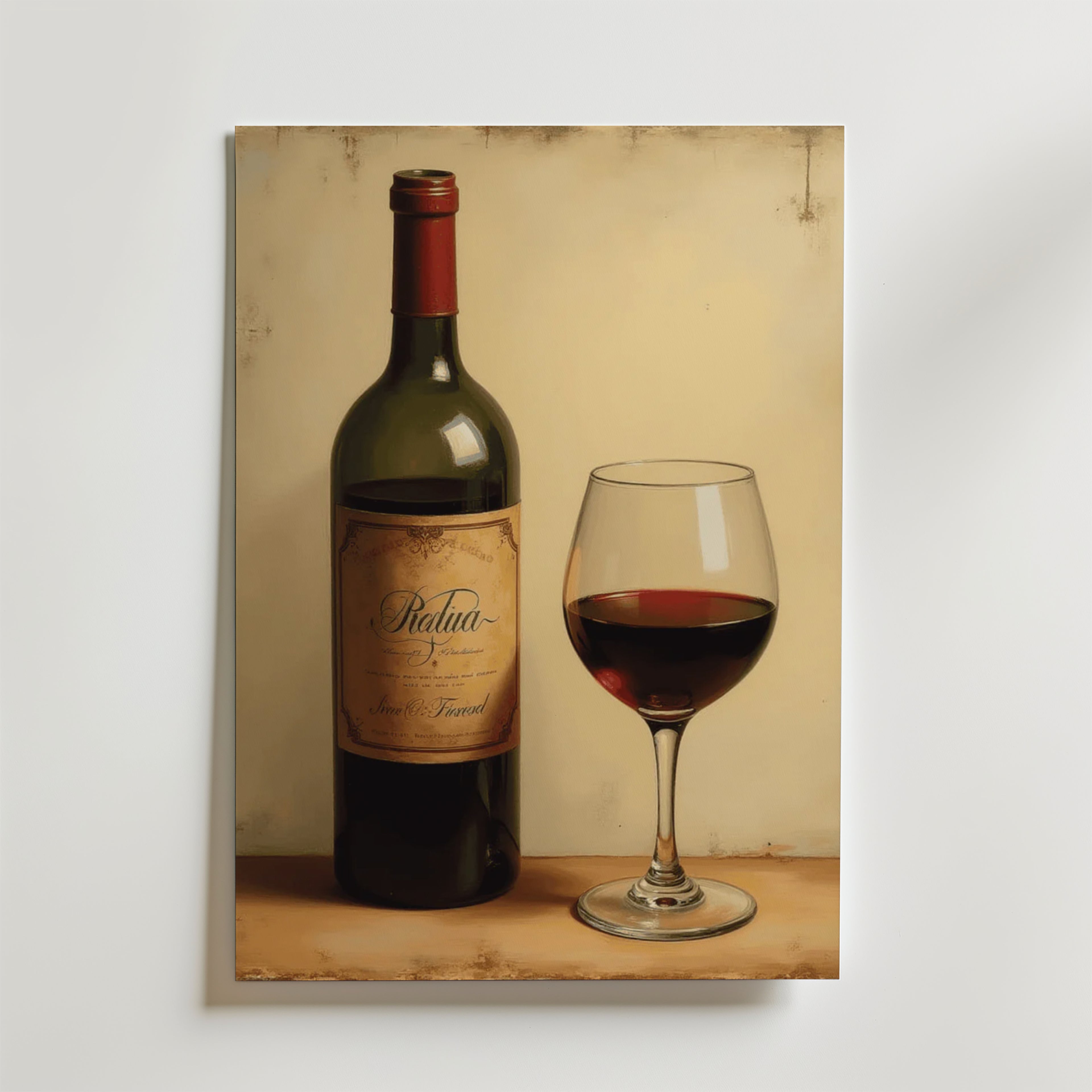 Classic Red Wine – stilfullt konsttryck från Bozetto, tryckt på matt finpapper i hög tryckkvalitet