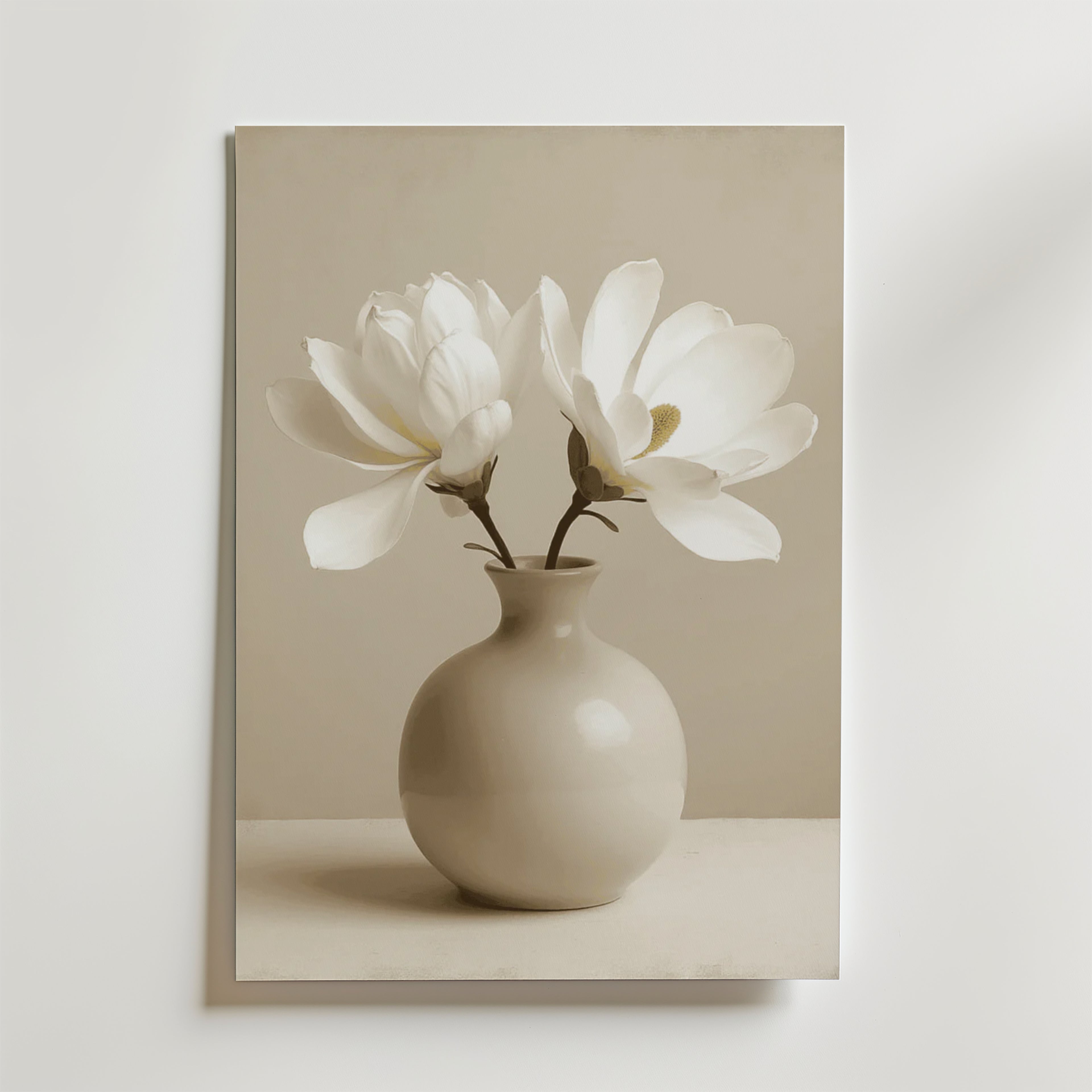 Elegant Ceramic Vase White – stilfullt konsttryck från Bozetto, tryckt på matt finpapper