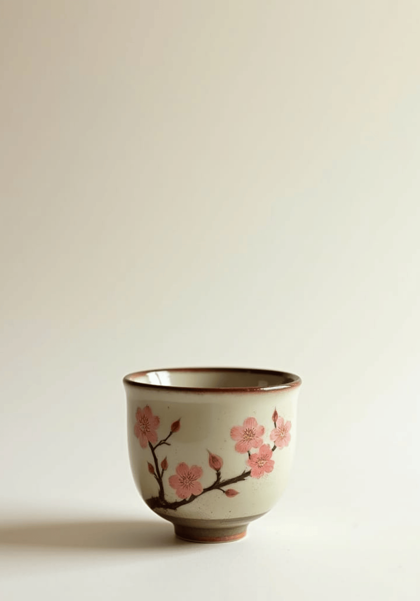Cherry Blossom Ceramic Cup poster visad rakt fram – Bozetto affisch i hög tryckkvalitet