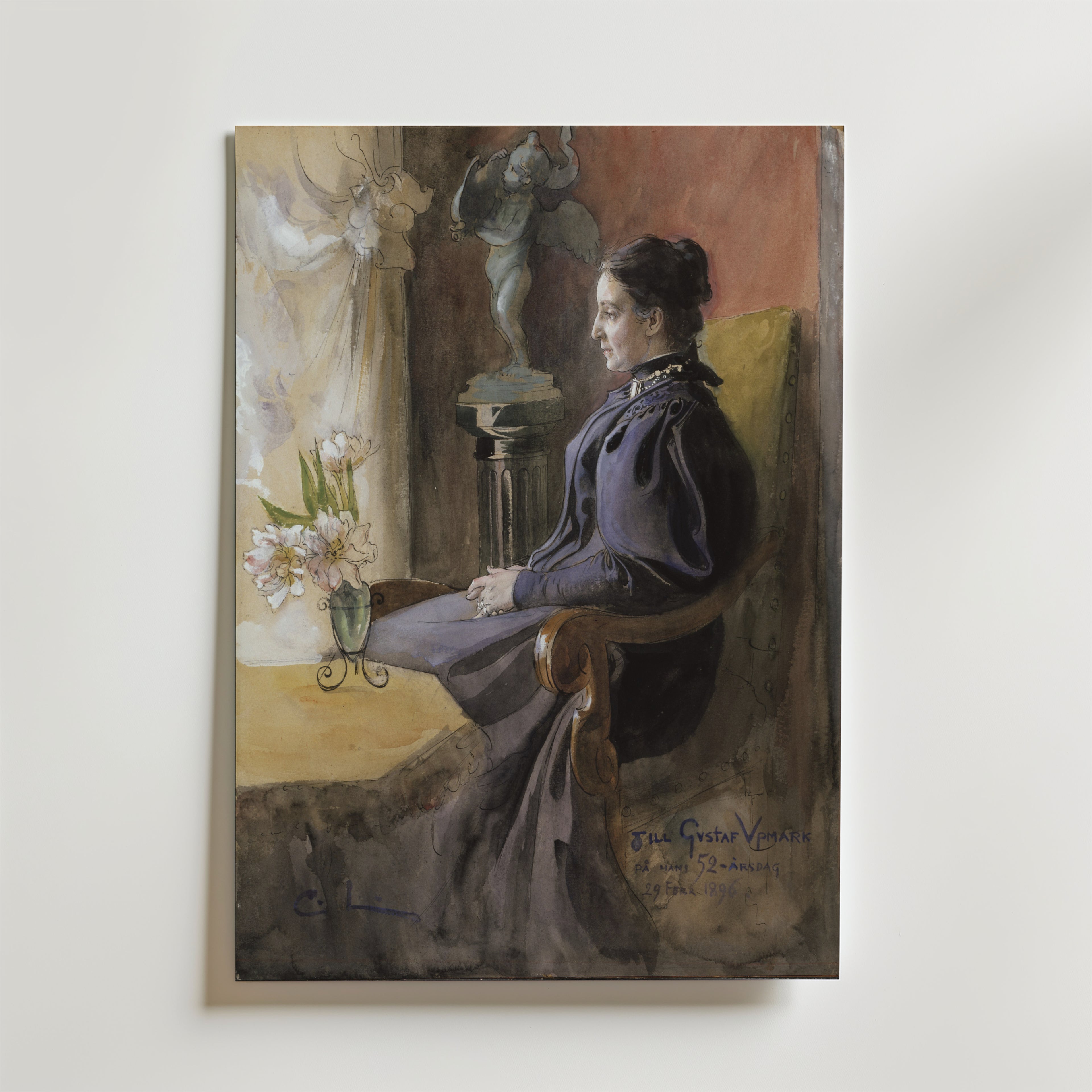Carl Larsson Eva Upmark – stilfullt konsttryck från Bozetto, tryckt på matt finpapper