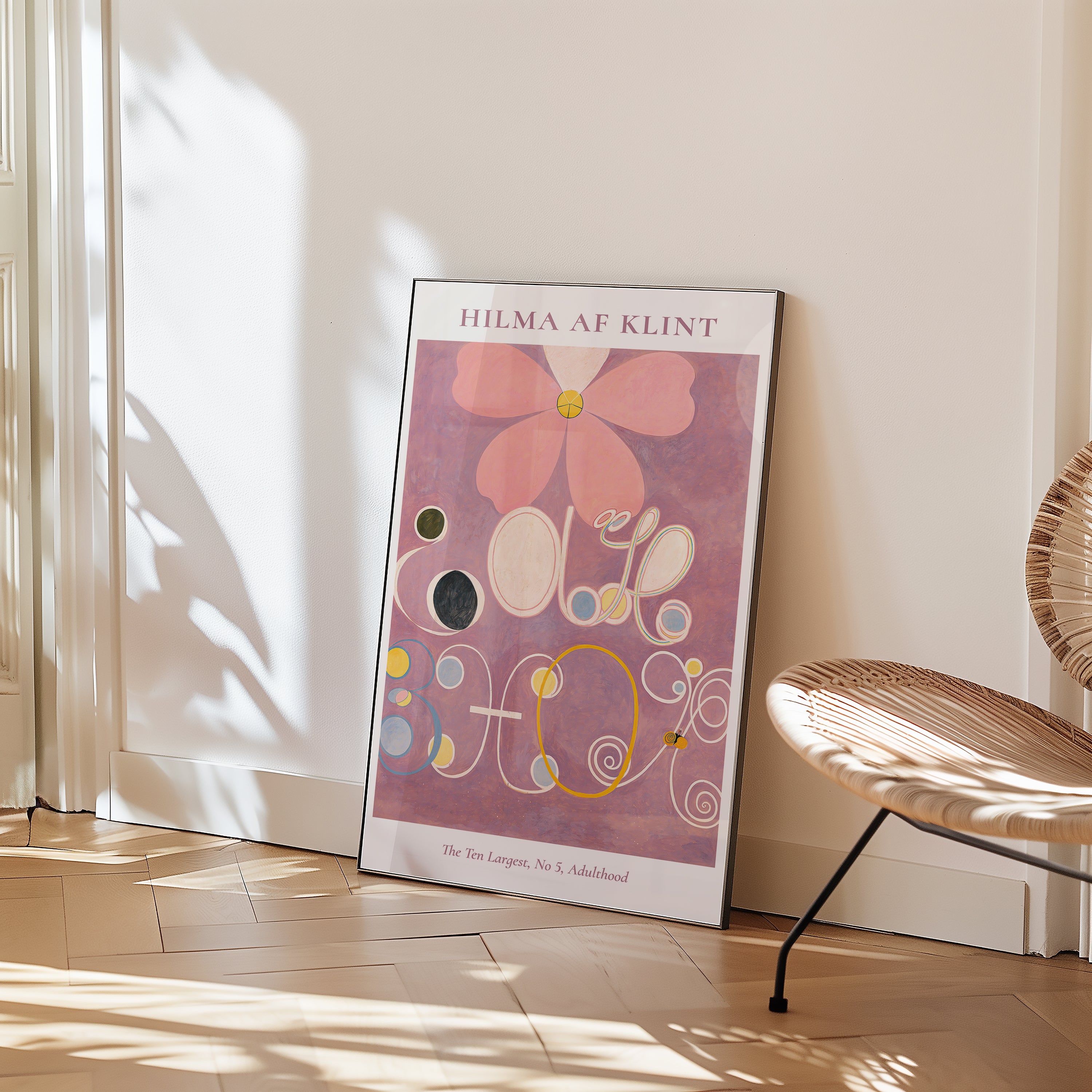 Väggmockup med Hilma af Klint The Ten – köp enkelt hos Bozetto affisch i hög kvalitet