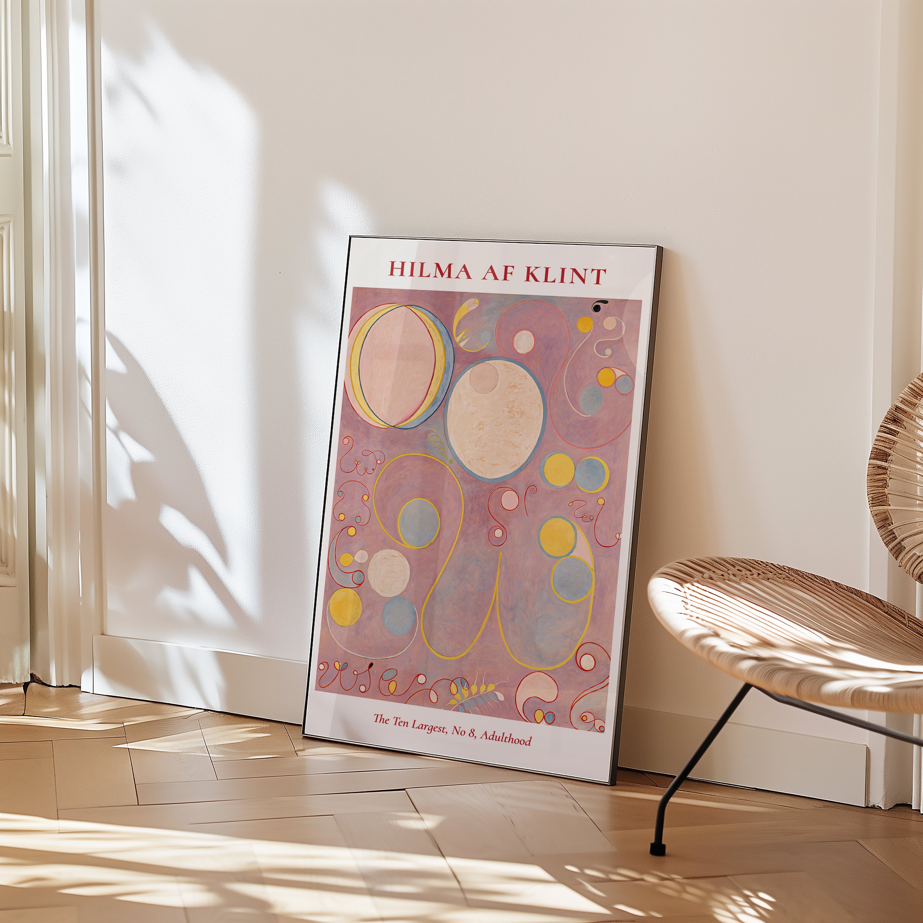 Väggmockup med Hilma af Klint The Ten – köp enkelt hos Bozetto affisch i hög kvalitet