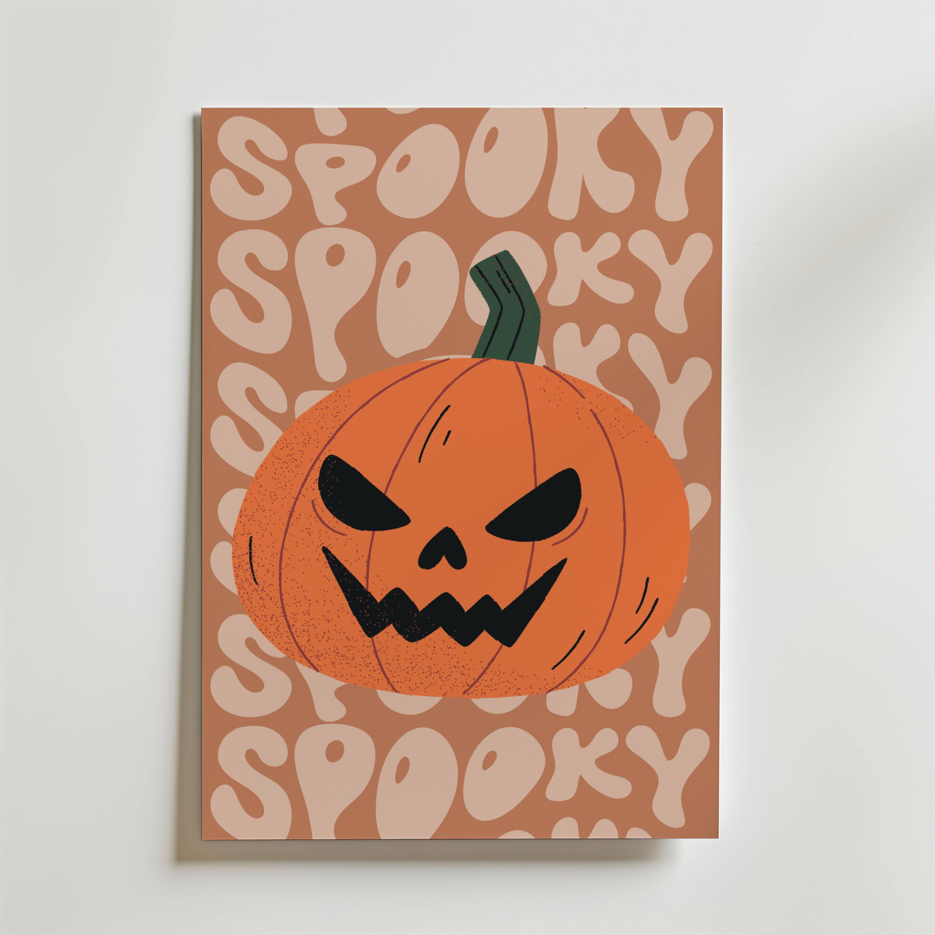 Pumpkin Grin – stilfullt konsttryck från Bozetto, tryckt på matt finpapper i hög tryckkvalitet