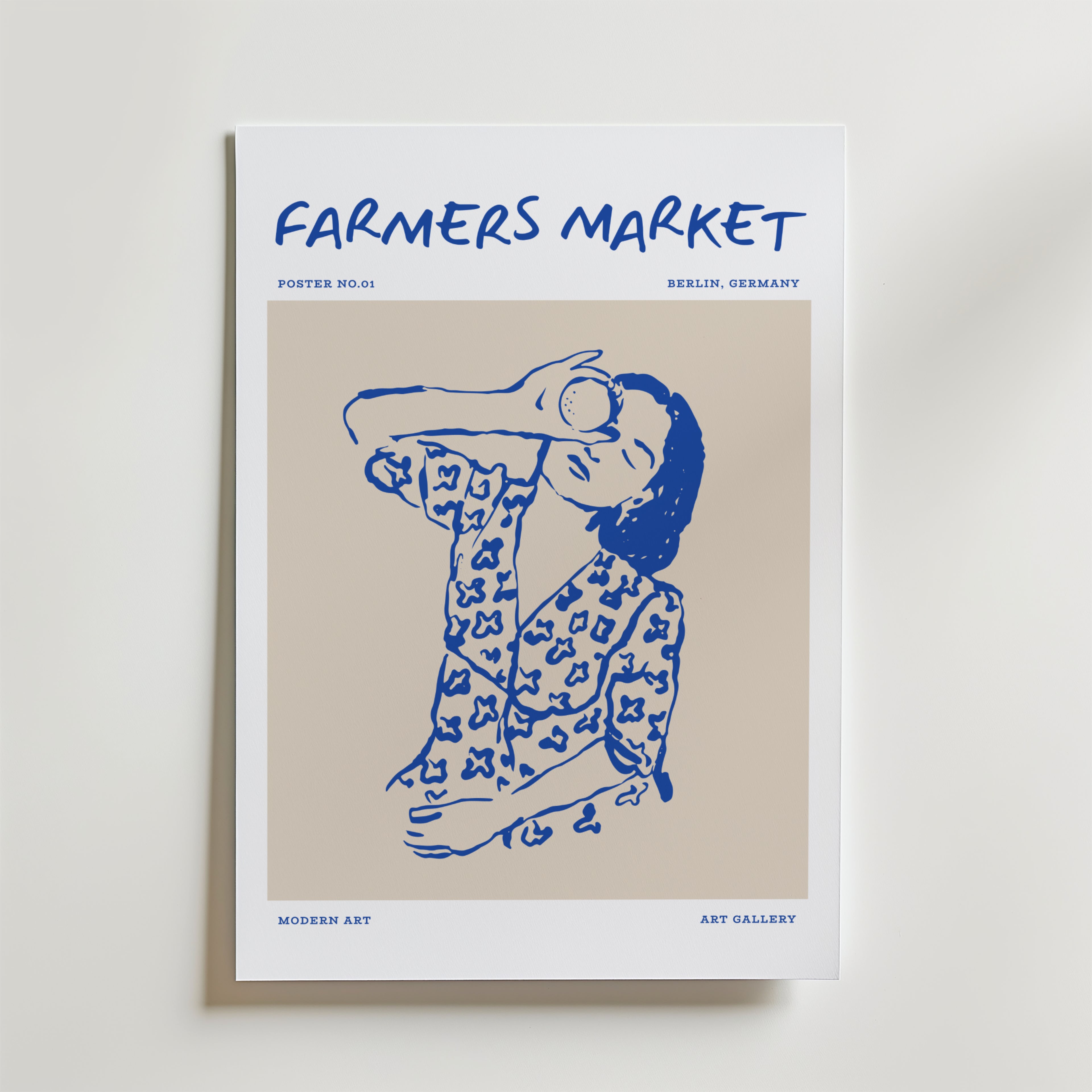 Farmers Market No.2 – stilfullt konsttryck från Bozetto, tryckt på matt finpapper