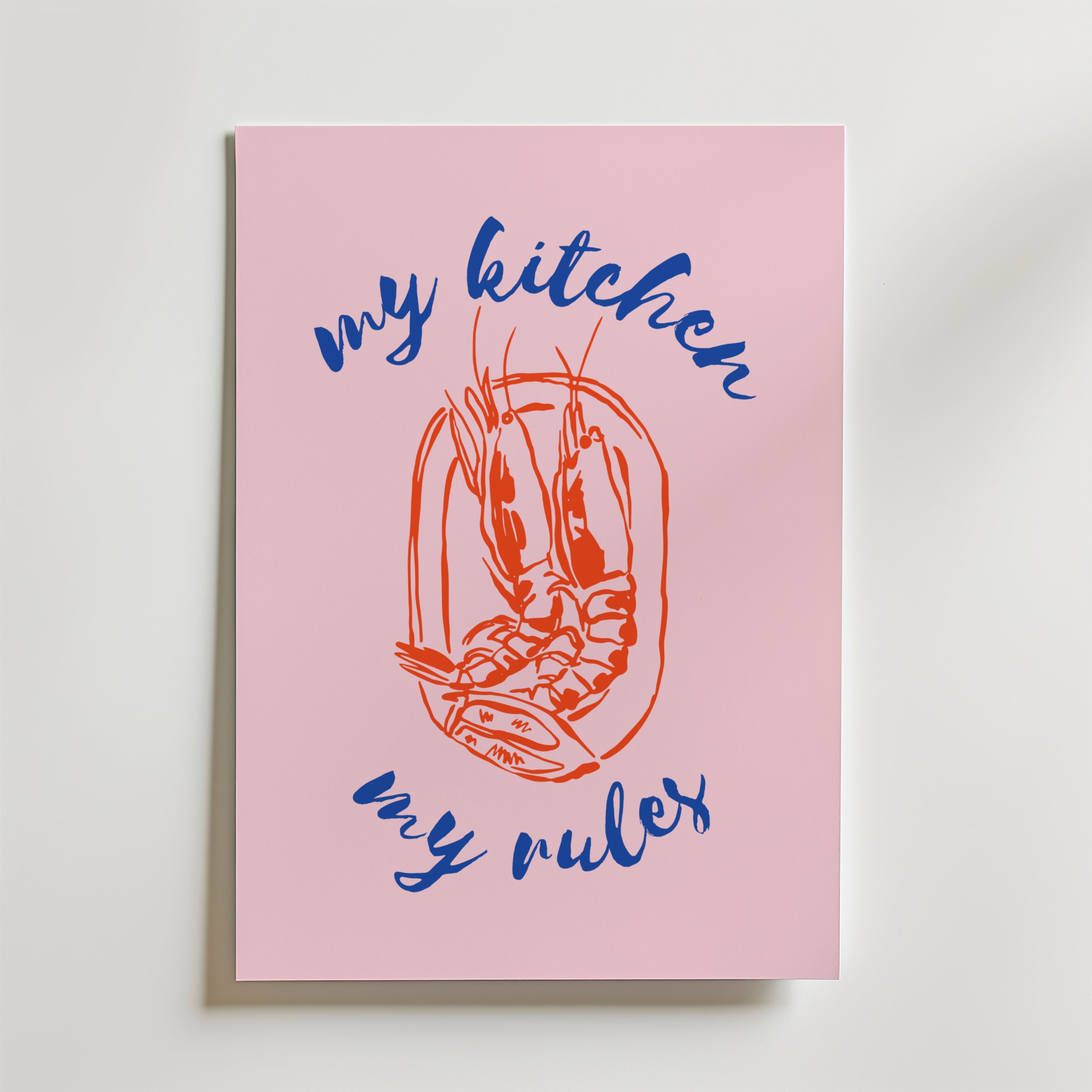My Kitchen My Rules – stilfullt konsttryck från Bozetto, tryckt på matt finpapper