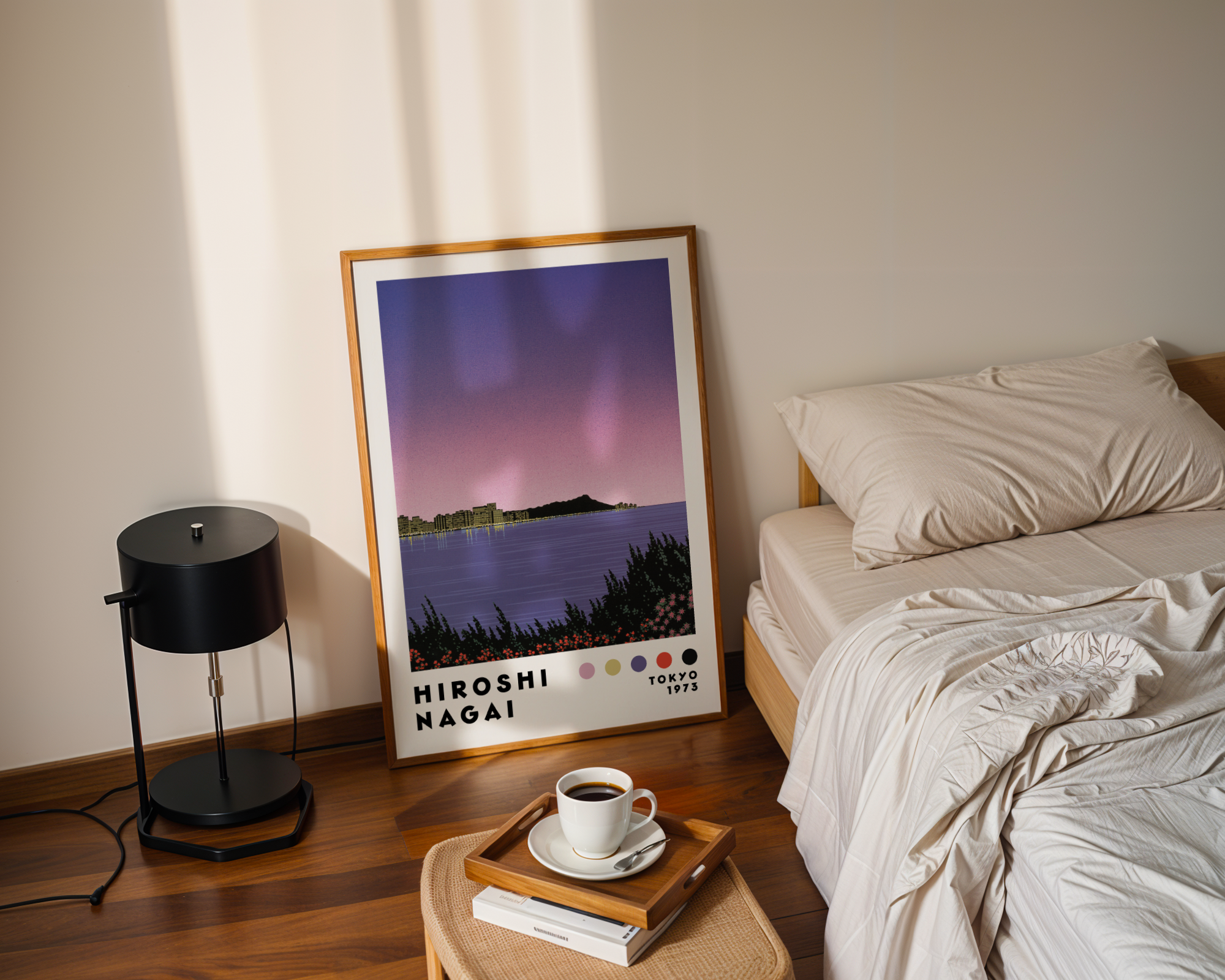 Hiroshi Nagai Skyline Dusk poster visualiserad på vägg – från Bozetto i hög kvalitet