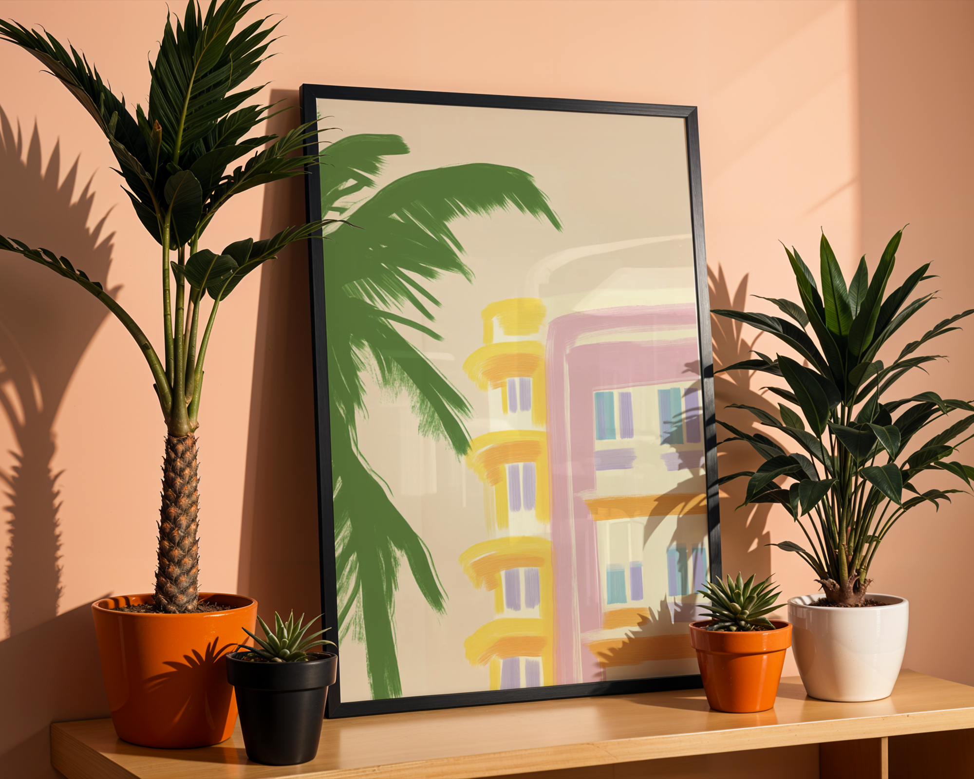 Mockup av Summer in the South affisch på vägg – köp enkelt hos Bozetto i hög kvalitet