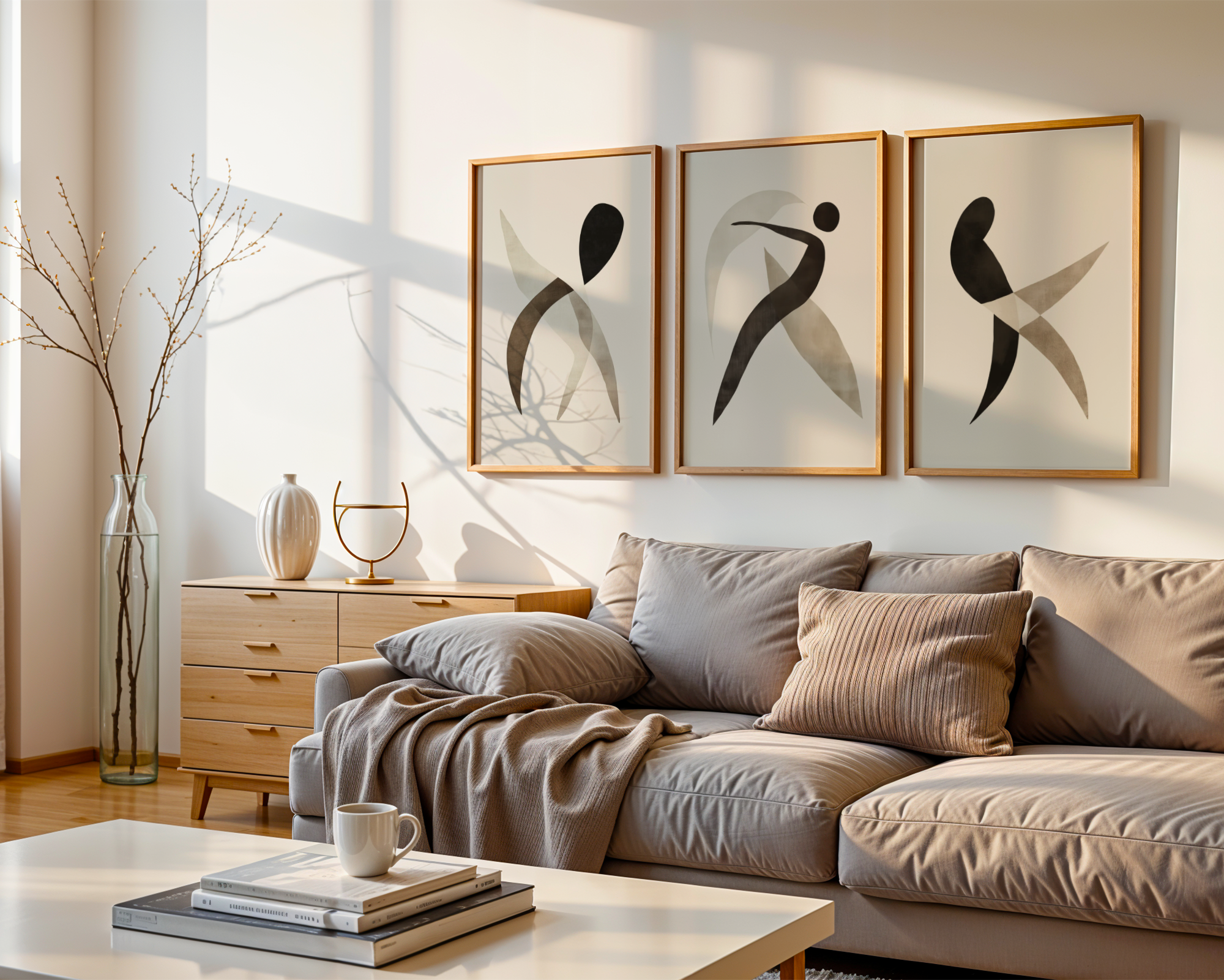 Mockup av Abstract Balance affisch på vägg – köp enkelt hos Bozetto i hög kvalitet