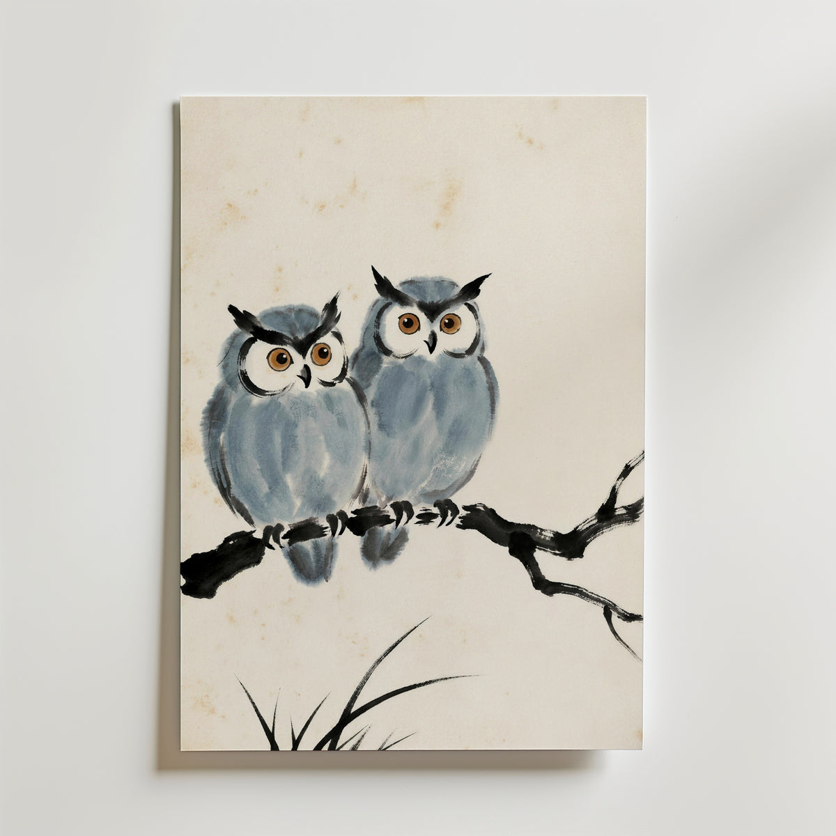 Ink Owls Poster – ugglor i sumi-e tusch