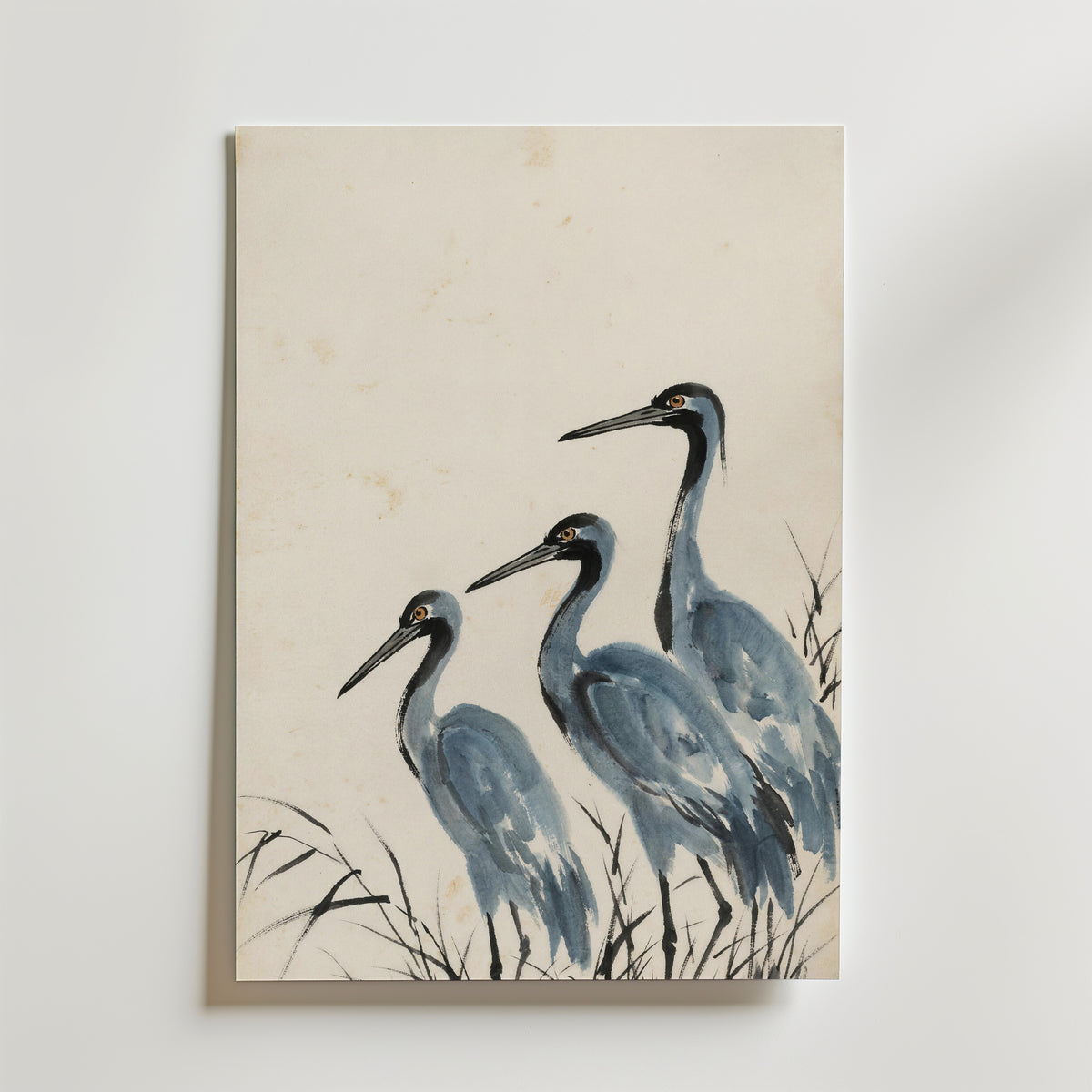 Ink Storks Poster – storkar i sumi-e tusch