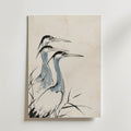 Ink Herons Poster – hägrar i sumi-e tusch